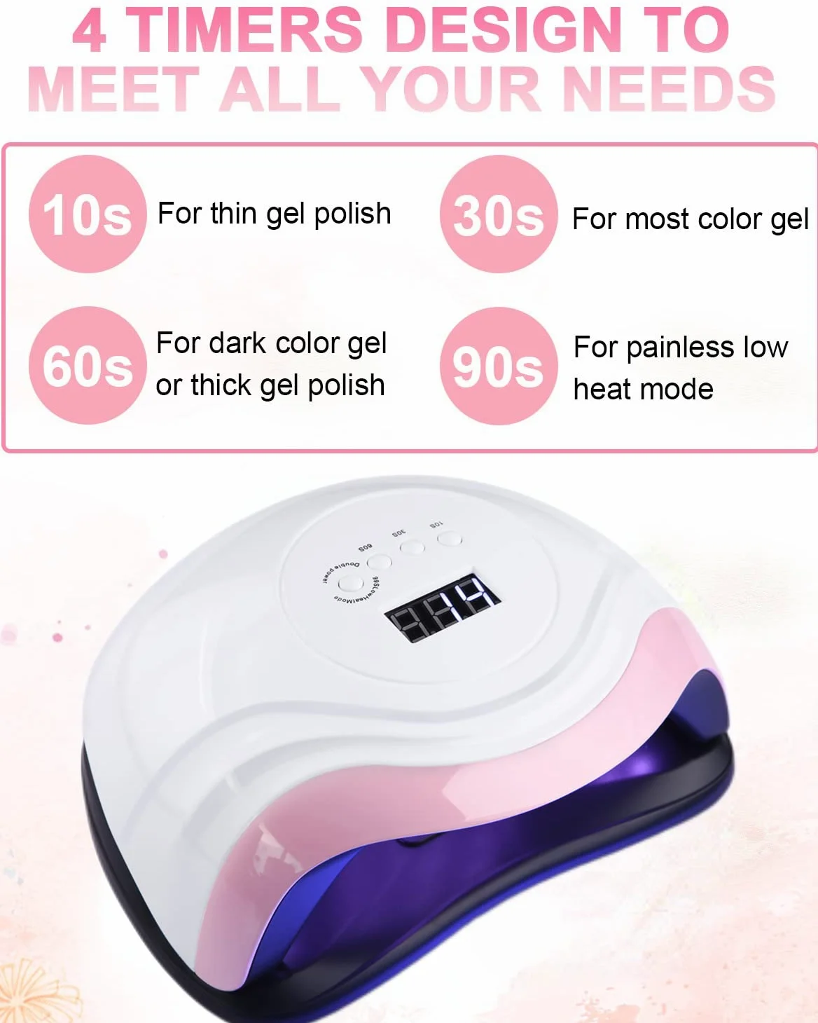 168W Lampada per Unghie,Lampada a LED UV per Manicure e Pedicure 36LED Lampada UV Unghie Professionale con Automatico Sensore Display LCD 4 Timers da10s 30s 60s 99s per La Maggior Parte Dei Gel