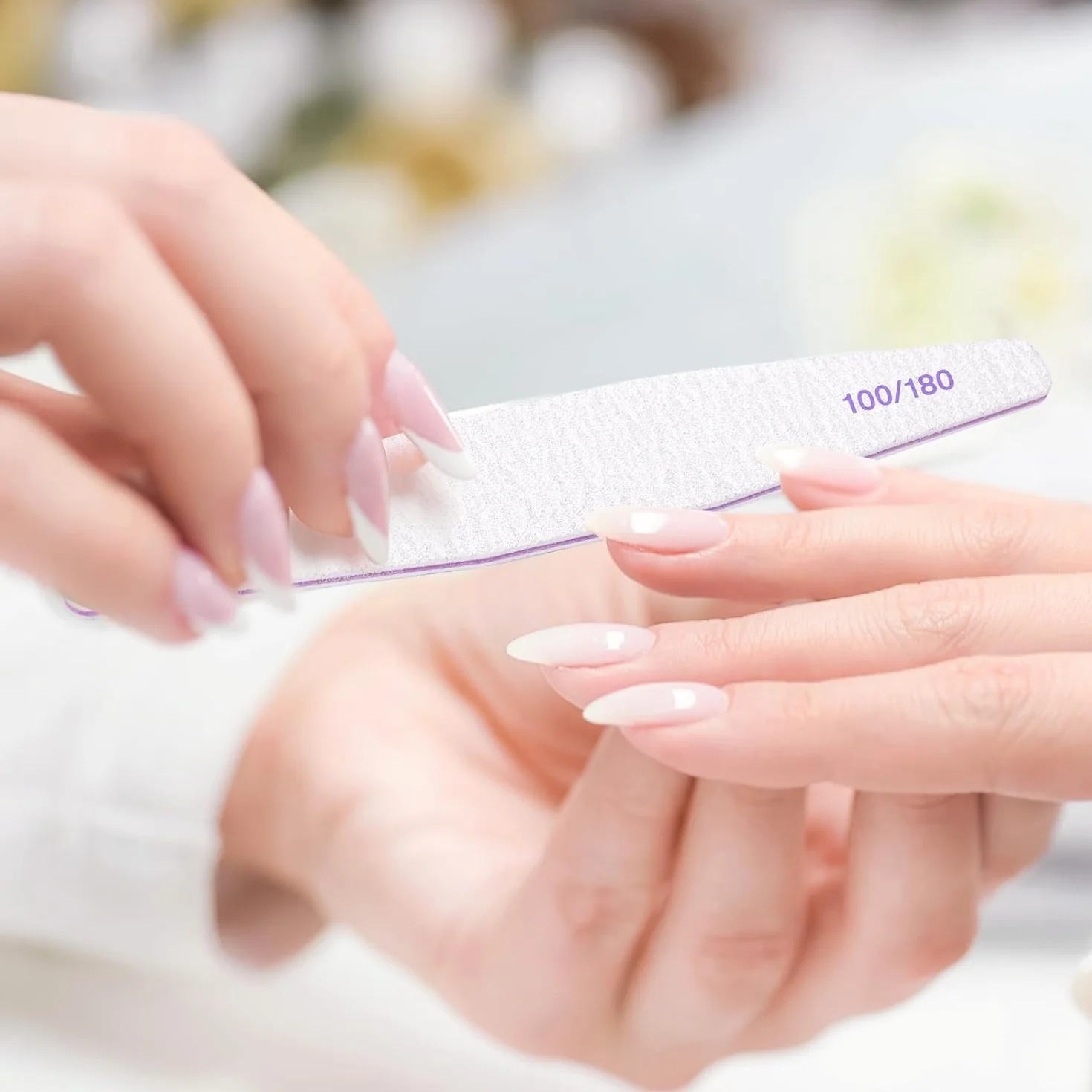 20 lime per unghie, lima per unghie professionale a doppio lato, riutilizzabile 100/180 grit per saloni di manicure, fai da te per nail art