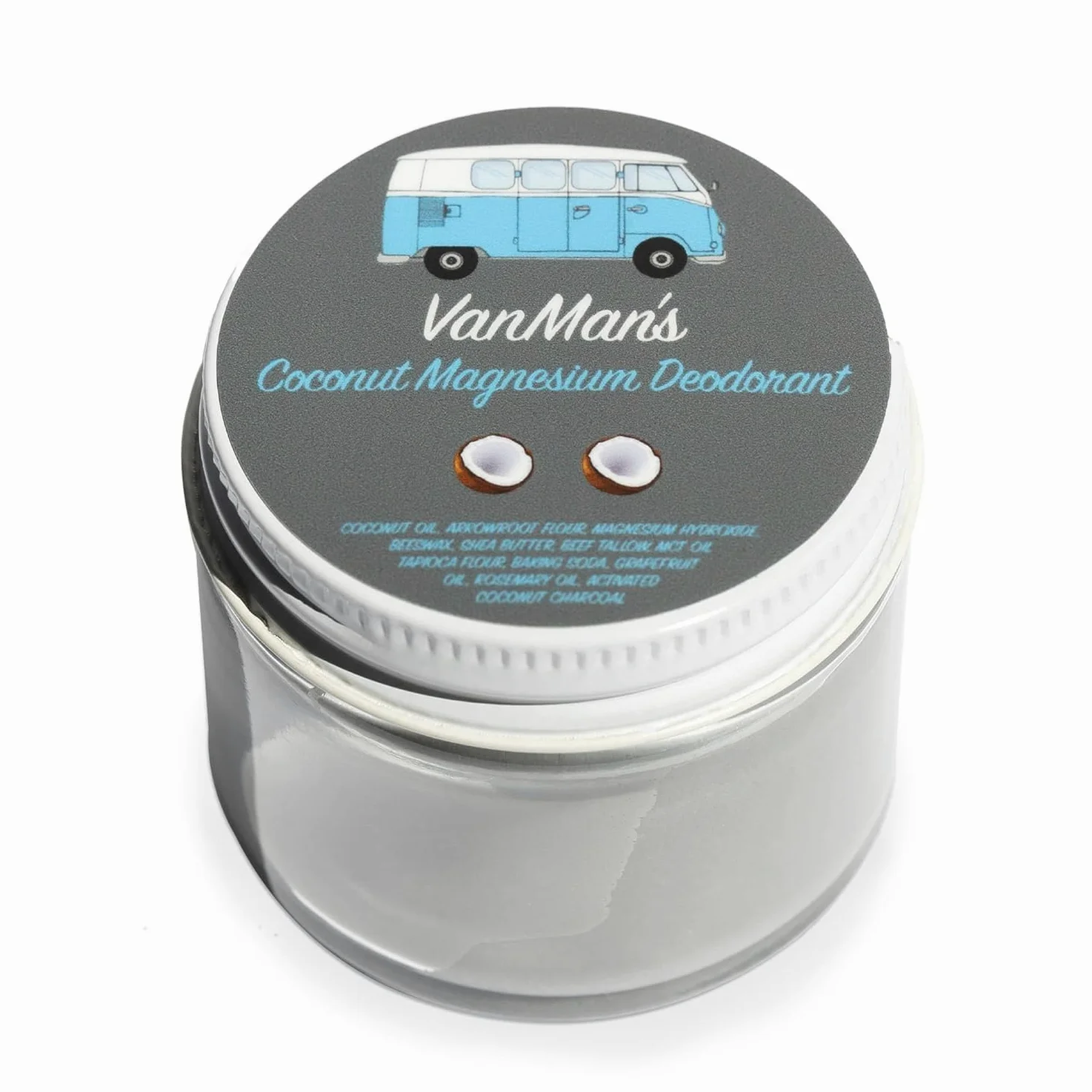 The VanMan Company Vanman'S - Deodorante artigianale al cocco e magnesio, controllo degli odori nelle ascelle, deodorante di routine per donne e uomini, prodotti per la cura della persona, 80 g