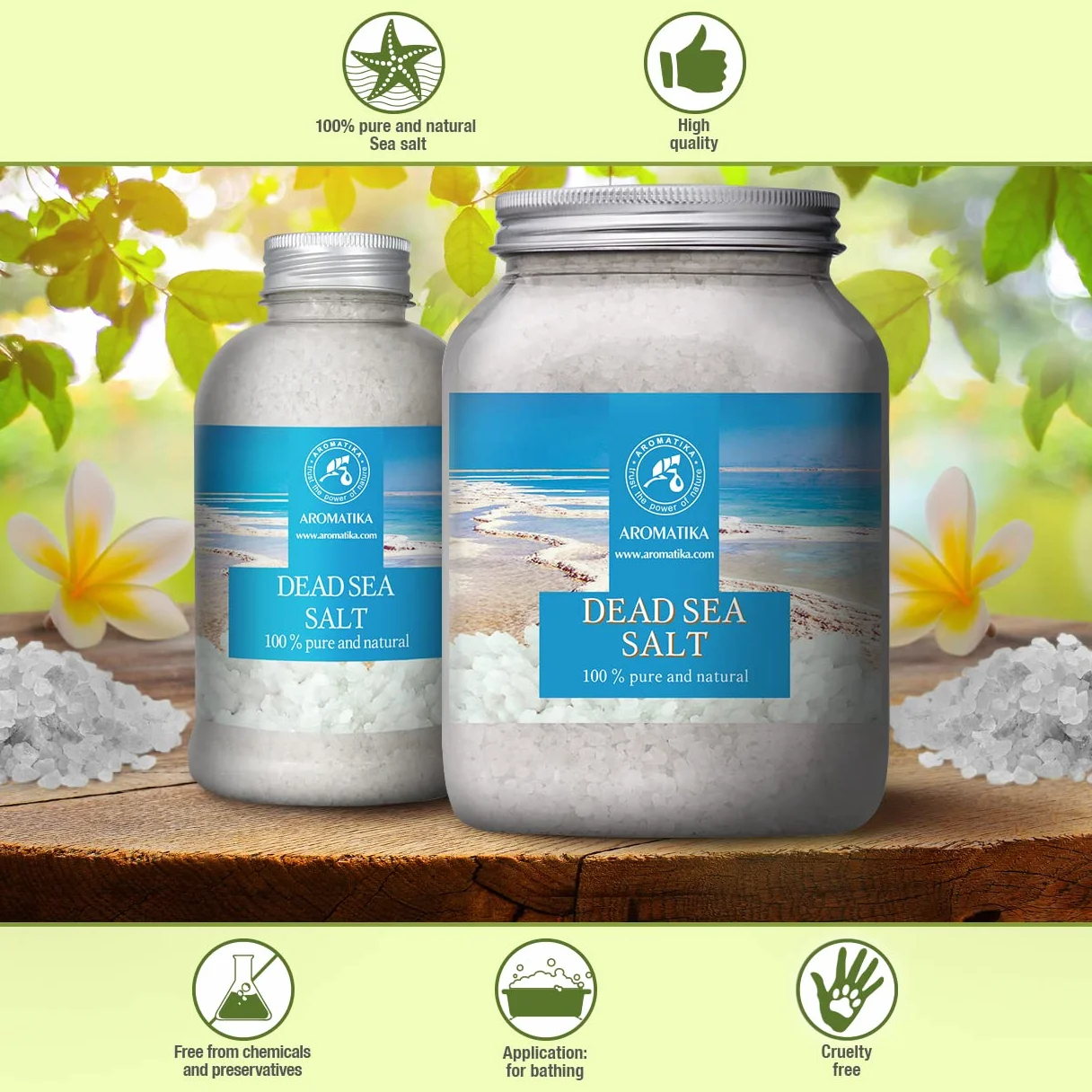 Sale del Mar Morto 1000g - Naturale e Puro al 100% - Sali del Mar Morto 1Kg - Meglio per il Buon Sonno - Antistress - Bagno - Bellezza - Rilassante - Sali da Bagno