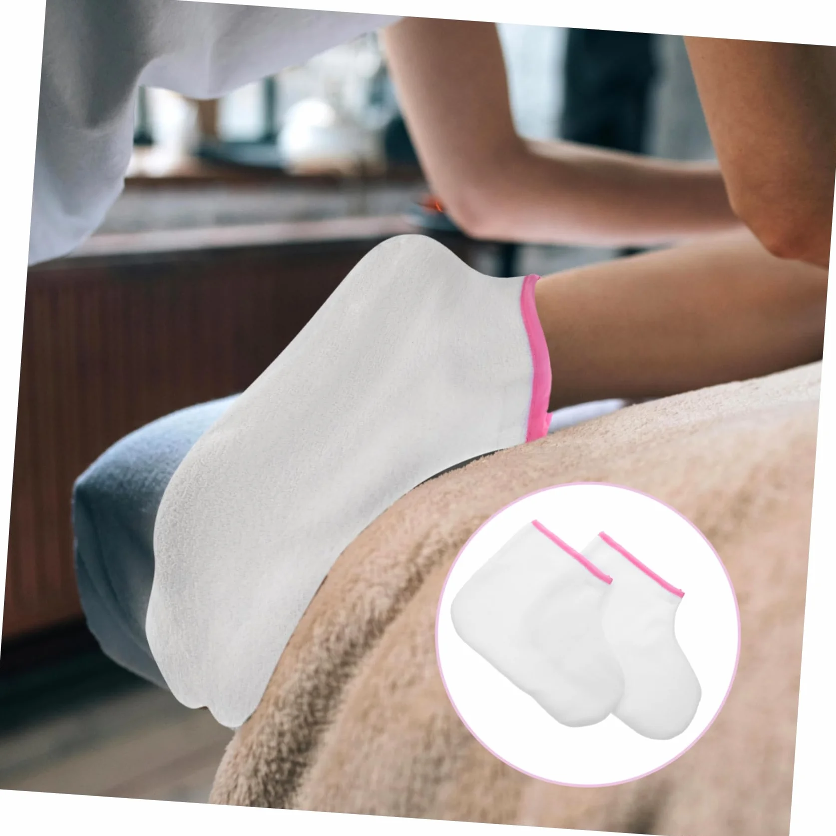 Homoyoyo 2pezzi Copripiedi in Paraffina Copertura in Cotone per Pedicure Trattamenti Caldi per Piedi Riutilizzabili per Spa e Casa