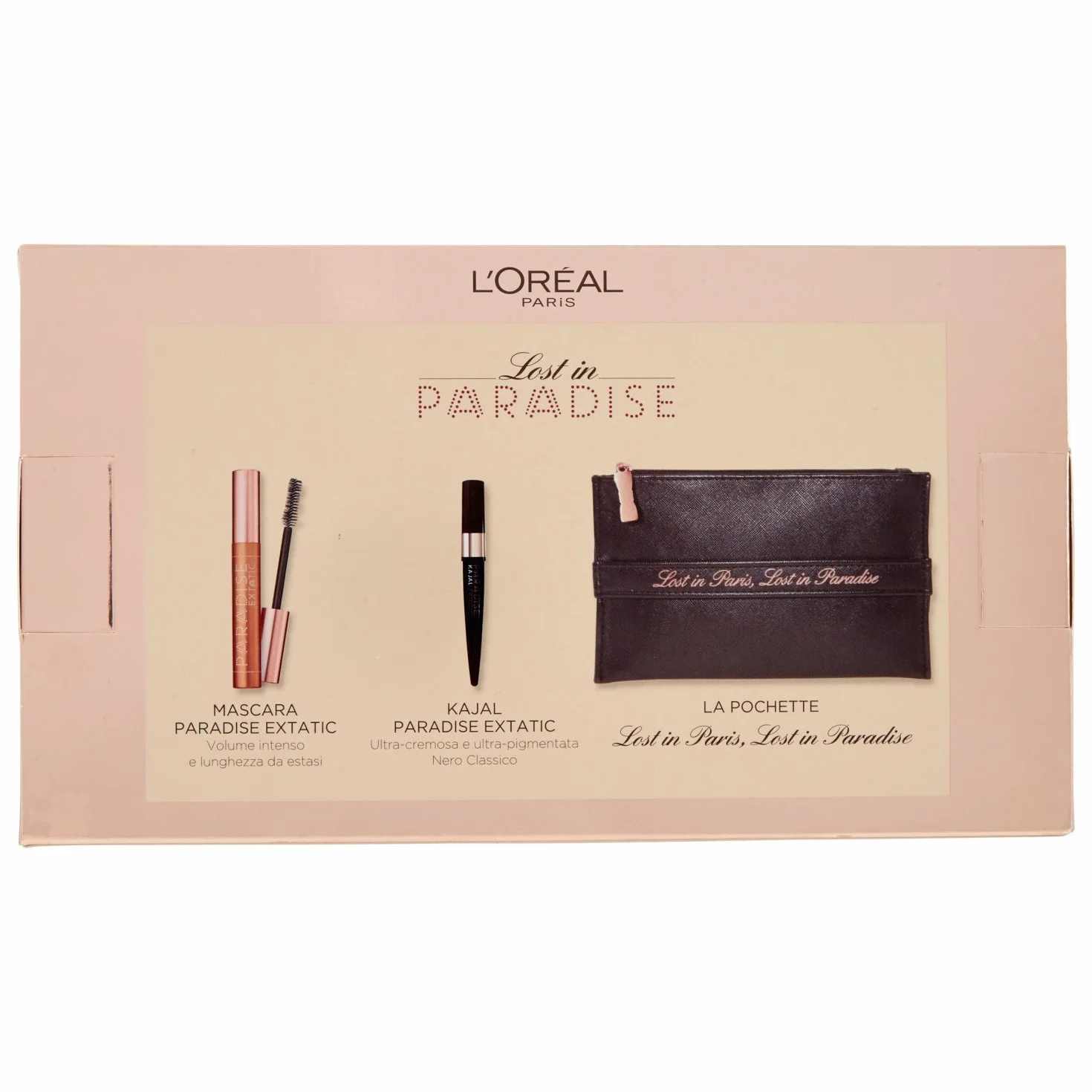 L'Oréal Paris Edizione Limitata Lost in Paradise Pochette Idea Regalo con Mascara Paradise e Matita Kajal Nera