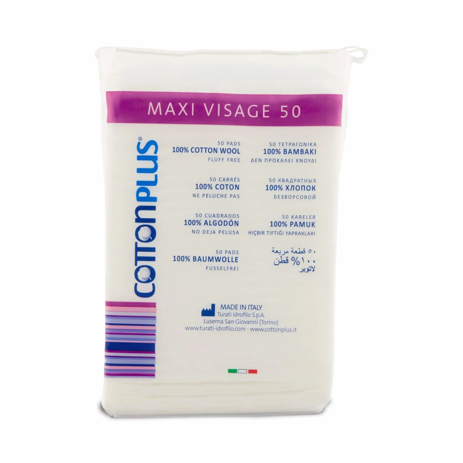 LINEA BEAUTY Cotton Plus MAXI VISAGE 50 pz. Dischetti struccanti 100% Puro Cotone