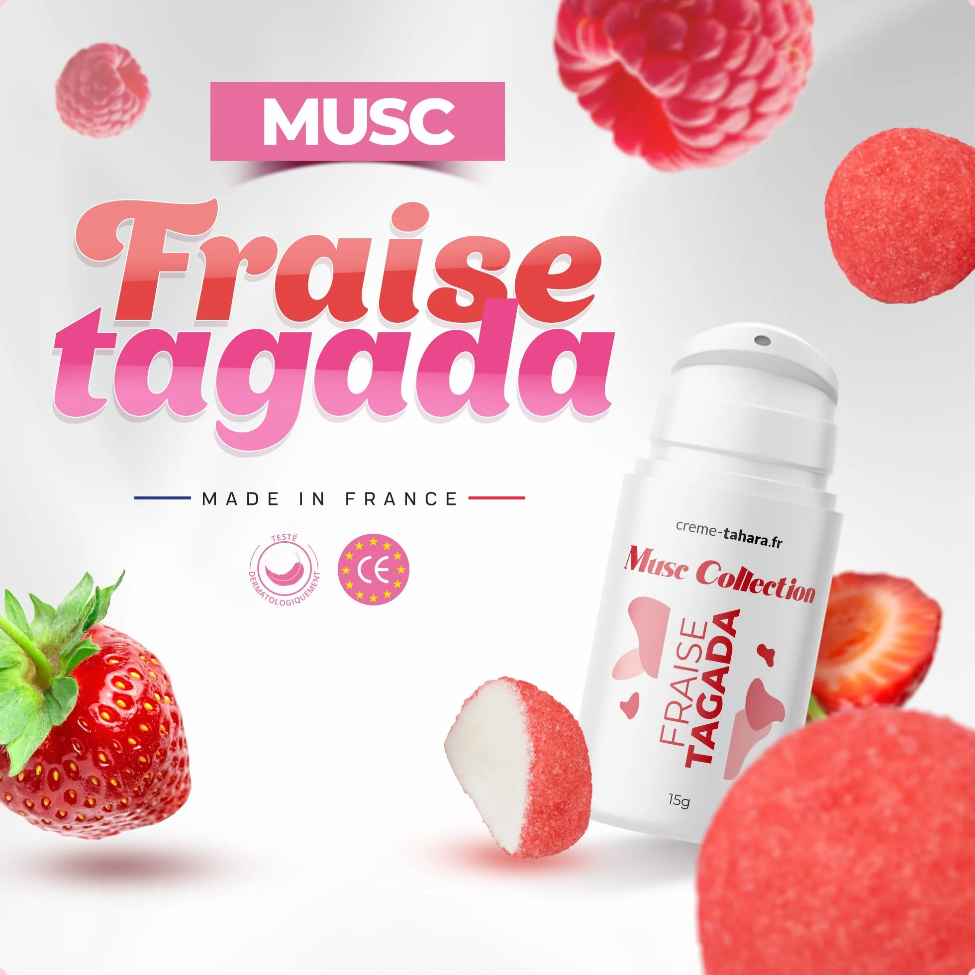Muschio Tahara Fraise Tagada | Muschio intimo | Prodotto in Francia | Texture densa | gourmand | Testato dermatologicamente