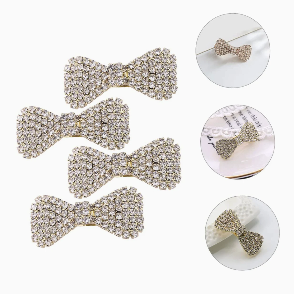 VICASKY 16 Pezzi Fermagli Cristallo con Clip per Sposa e Ragazze Accessori per Nozze e Feste