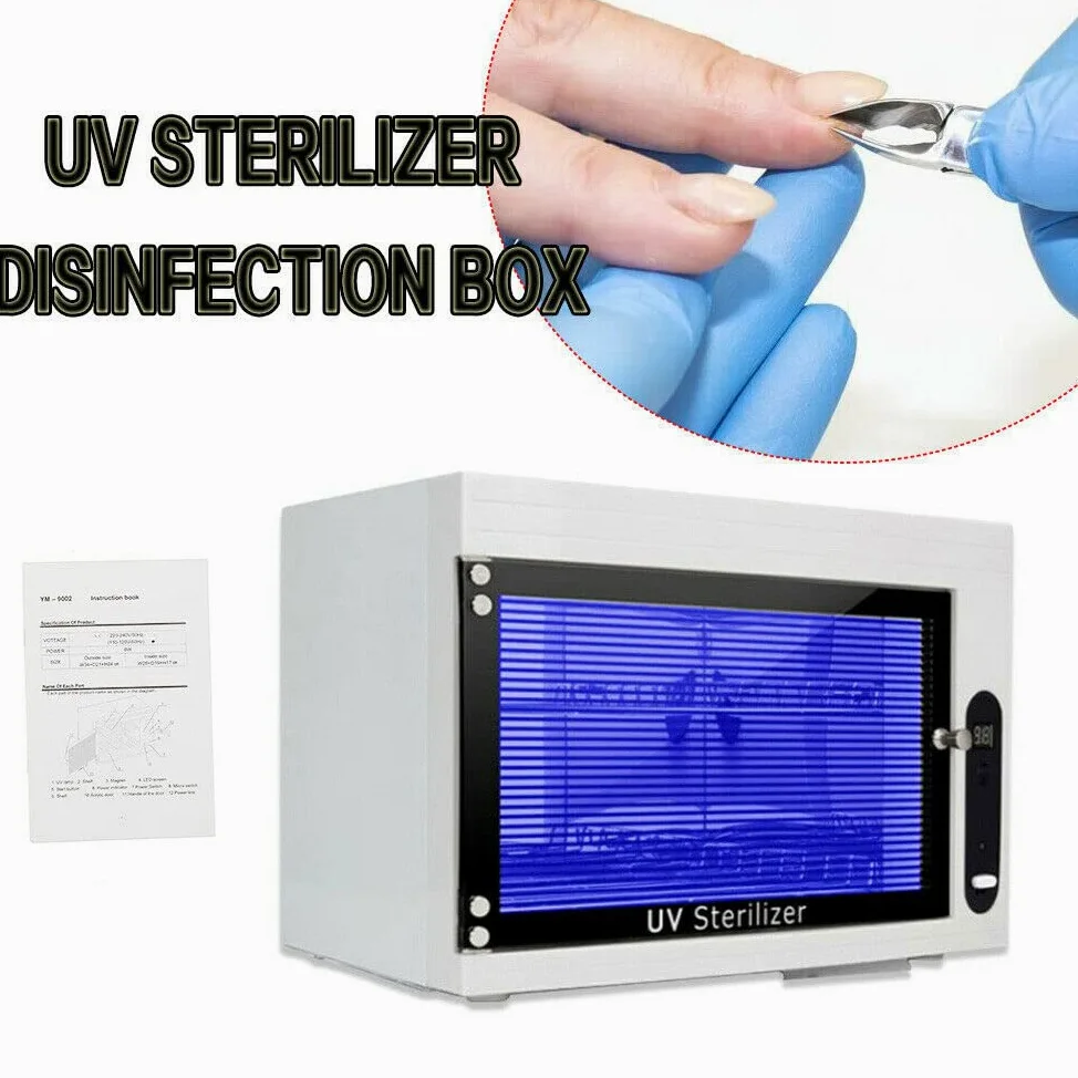 Armadio disinfettante UV, sterilizzatore a LED, 10 l, sterilizzatore per scaldasciugamani, strumenti per manicure, salone e asciugamani, 6 W, con timer, bianco