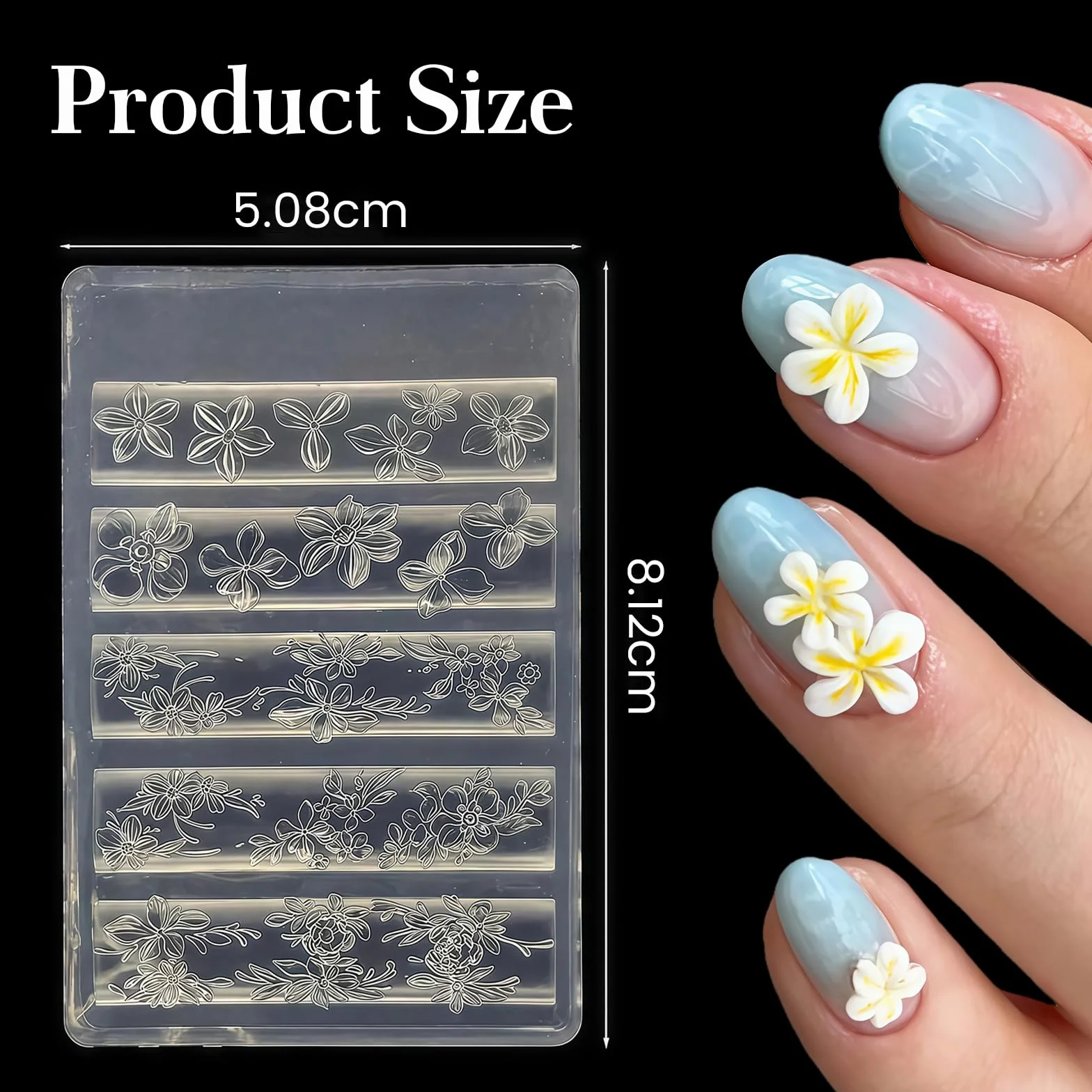 Forme per Unghie 3D Fiori in Silicone Strumenti per Unghie Fiori Primavera Gel Nail Art Charms in Resina per Decorazioni Unghie Accessori per Design Unghie