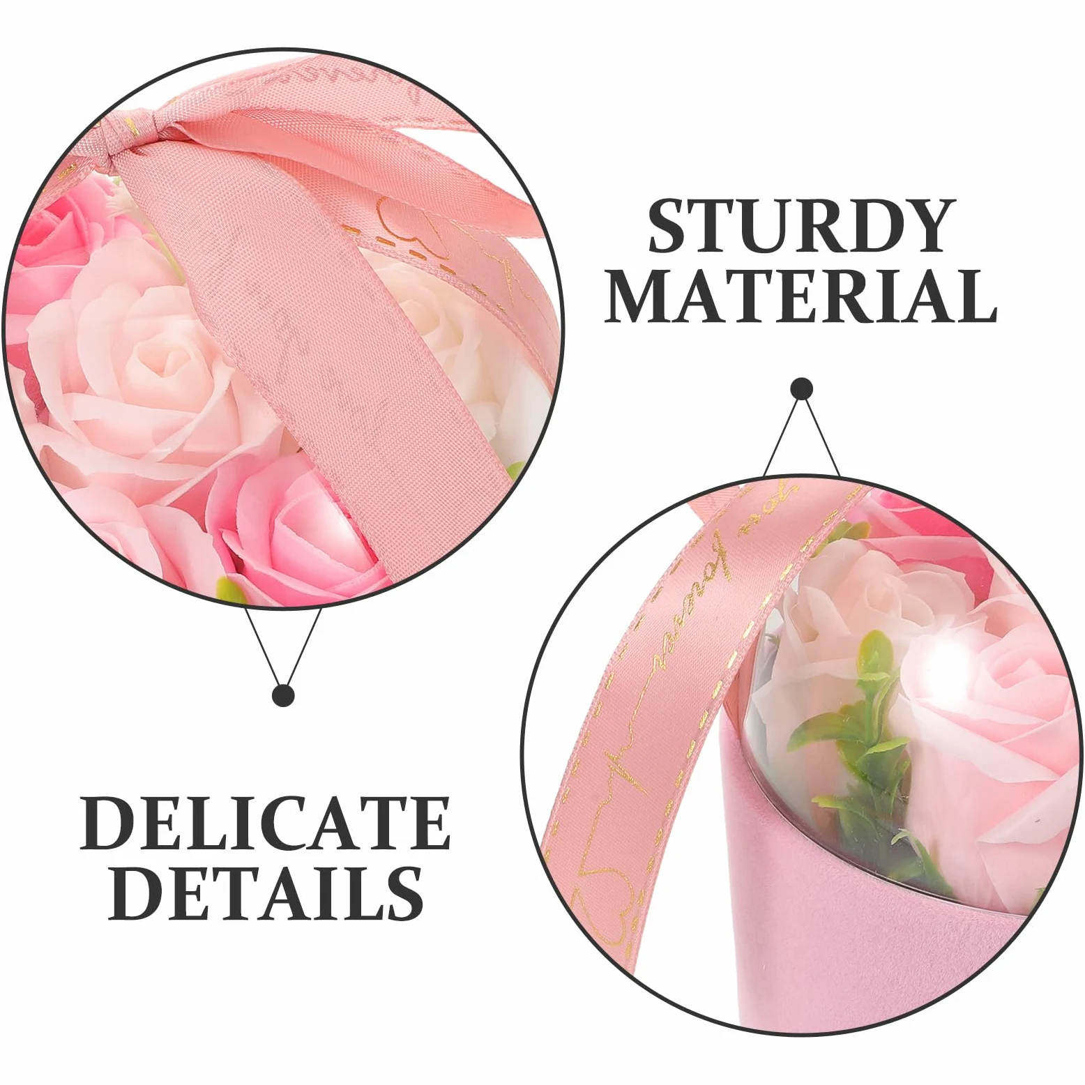 SHINEOFI 4 Pezzi Confezione Regalo di Fiori di Sapone Rosa, Profumata, | Rosa, Decorazione per Bagno e Salotto, Idea per Natale e San Valentino