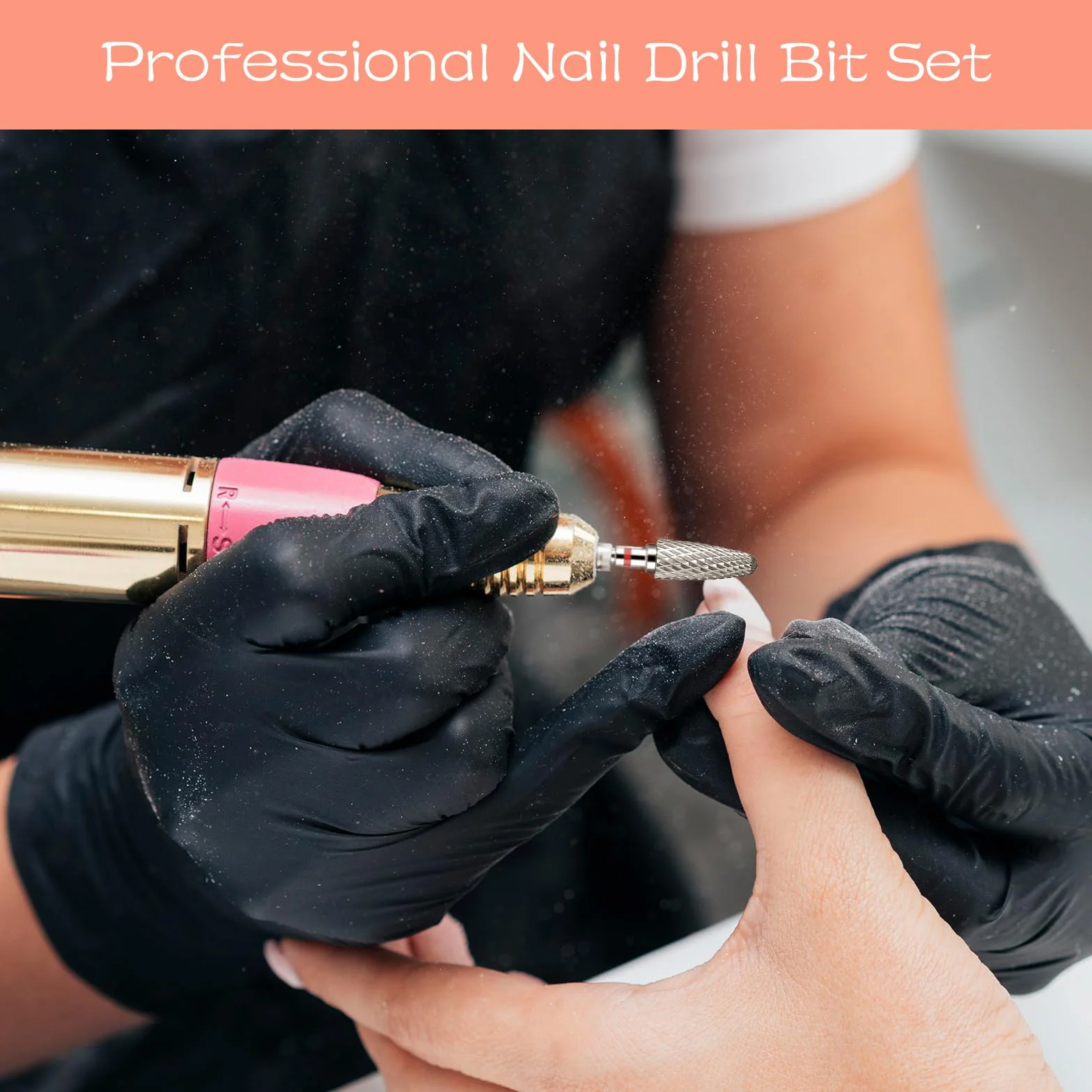 Gjinxi 2 punte per fresa per unghie in acciaio al tungsteno 3/32" lima per unghie gel acrilico manicure pedicure
