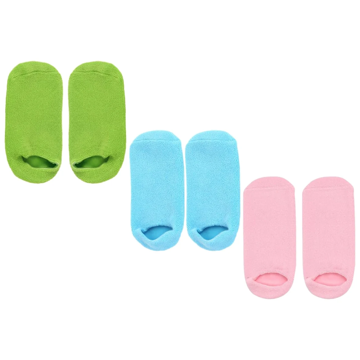 Calze Umidificanti Piedi Spa 3 Paia Cotone Poliuretano | Riutilizzabili e Confortevoli, Uso Domestico e Hot Wax Therapy, Gel Integrato