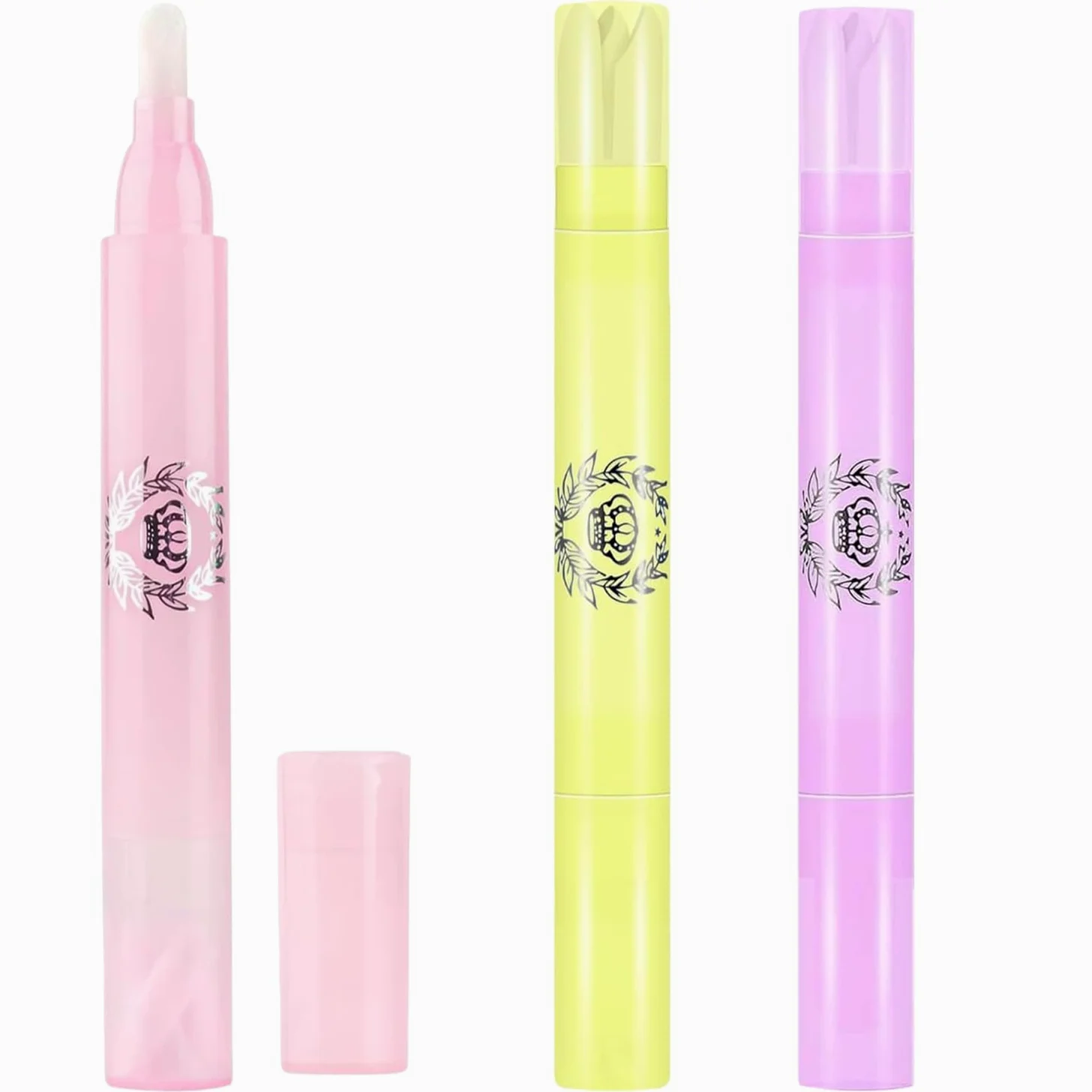 Penna per rimuovere lo smalto, correttore per smalto gel con punta in cotone, confezione da 3 pezzi per la pulizia dei bordi delle cuticole, per nail art fai da te
