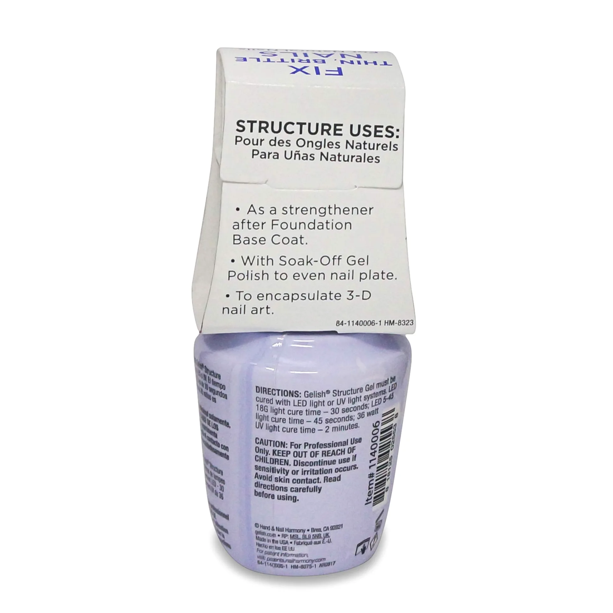 Gelish Soak Off Gel Polish Structure Nail Strengthener Clear 15ml
