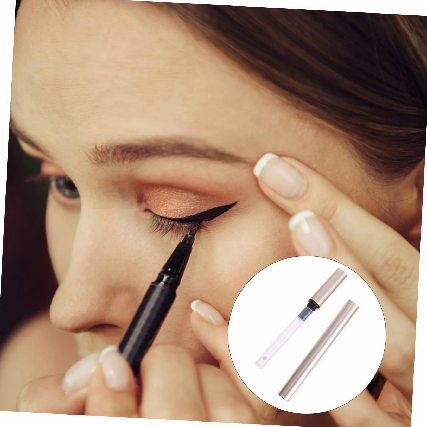 Veemoon 5 Pezzi Tubetto di Eyeliner Vuoto 1ml, Contenitore Ricaricabile in Plastico Oro, Leggero, per Saloni Cosmetici