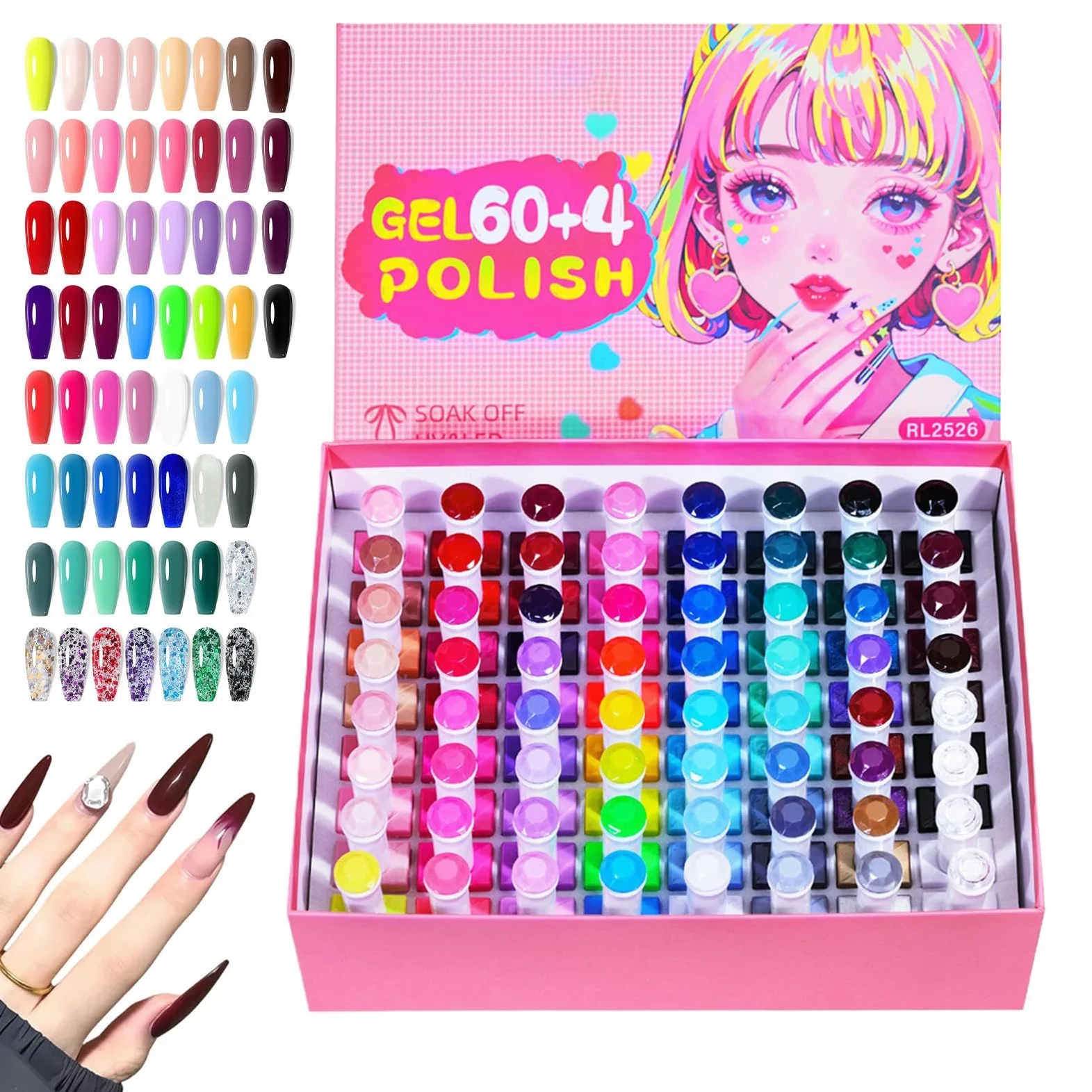 Set Smalto per Unghie Gel 60 Colori Asciugatura Rapida Lunga Durata | Smalto Gel Per Casa Salon Manicure Spa Viaggio Matrimonio Festa Sposa Vacanza Festival