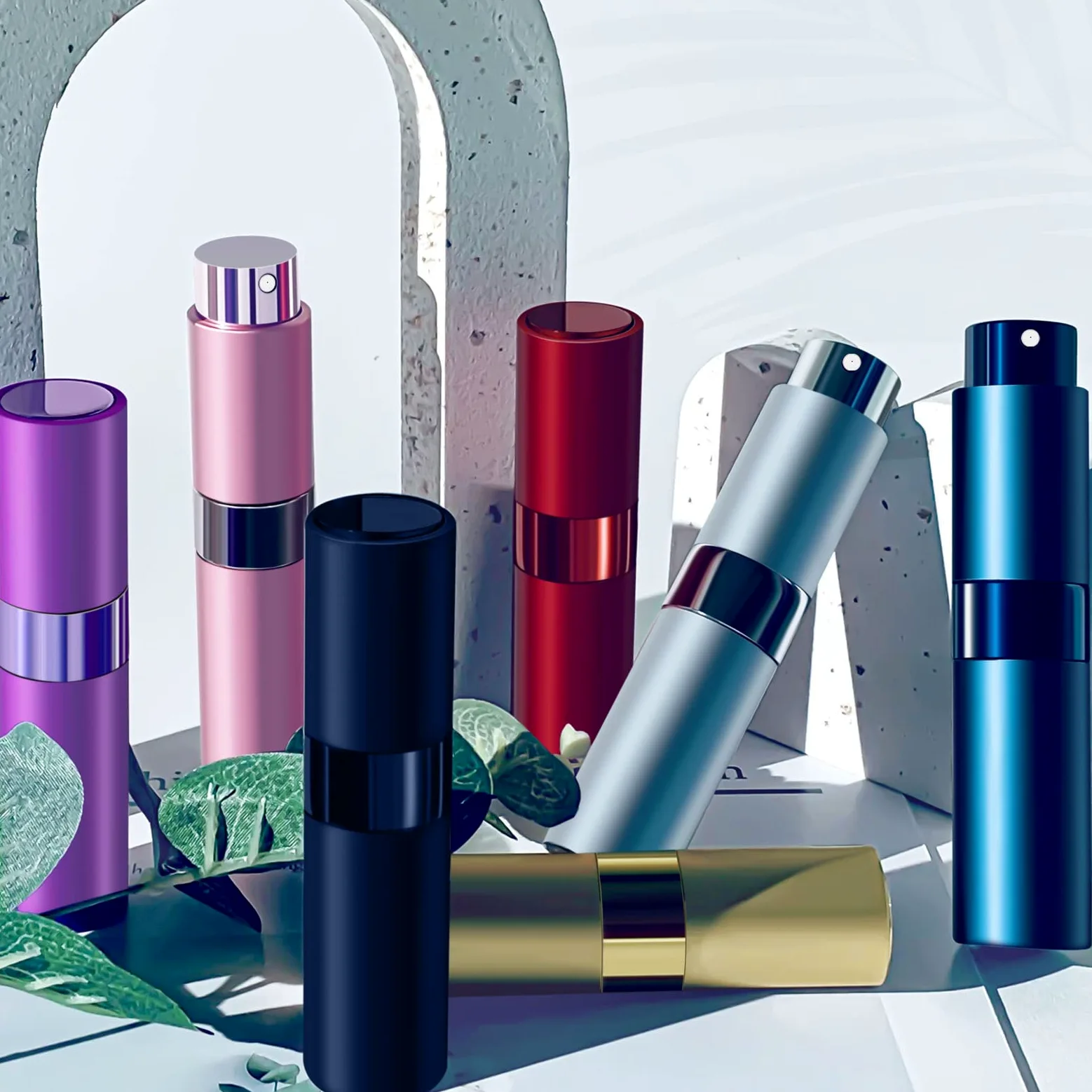 14 bottiglie di profumo atomizzatore portatile da 8 ml, mini bottiglia vuota ricaricabile per colonia, spruzzatore liquido per profumo da viaggio (colori di miscelazione)