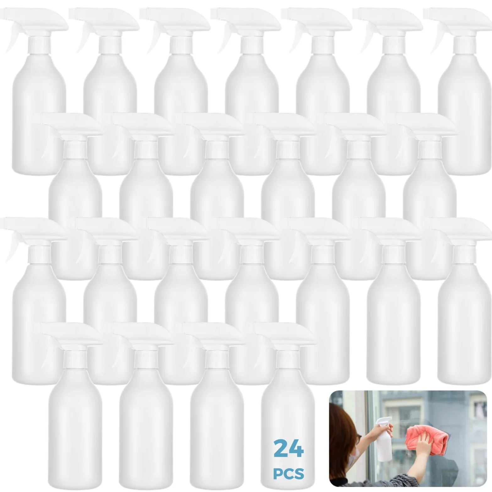 Homaisson 24 flaconi spray vuoti, in plastica, multiuso, riutilizzabili e leggeri, ideali per piante e pulizia