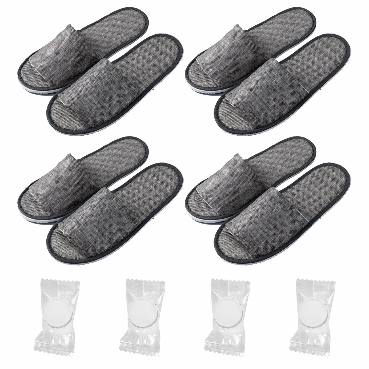 Pantofole Usa e Getta - 4 Paia Per Hotel, Ospiti, Spa, Casa, Viaggio - Unisex Portatili Antiscivolo