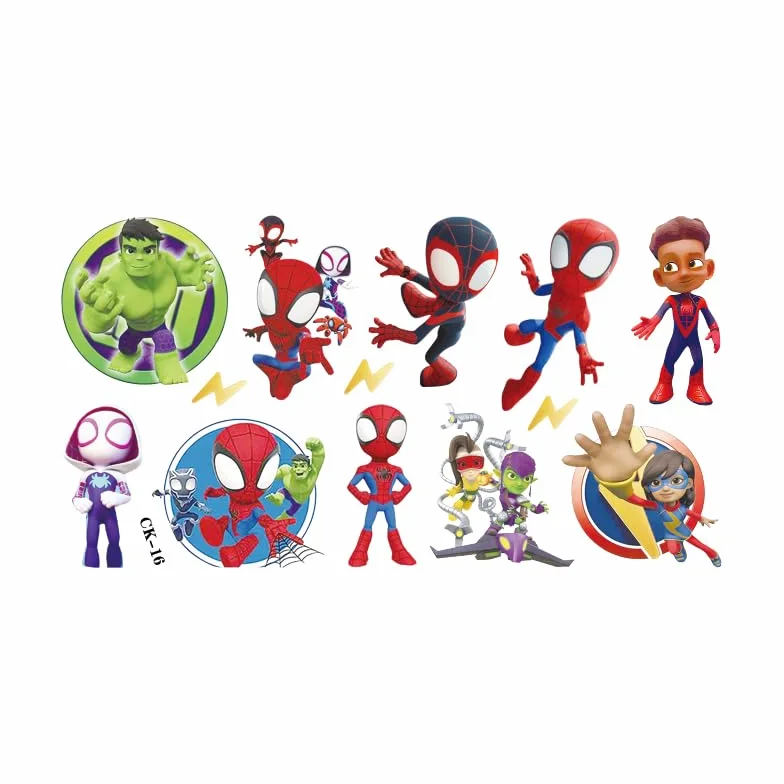 Amazing Friends - 100 tatuaggi temporanei per bambini, motivo: Spidey e i suoi super amici, 6 fogli