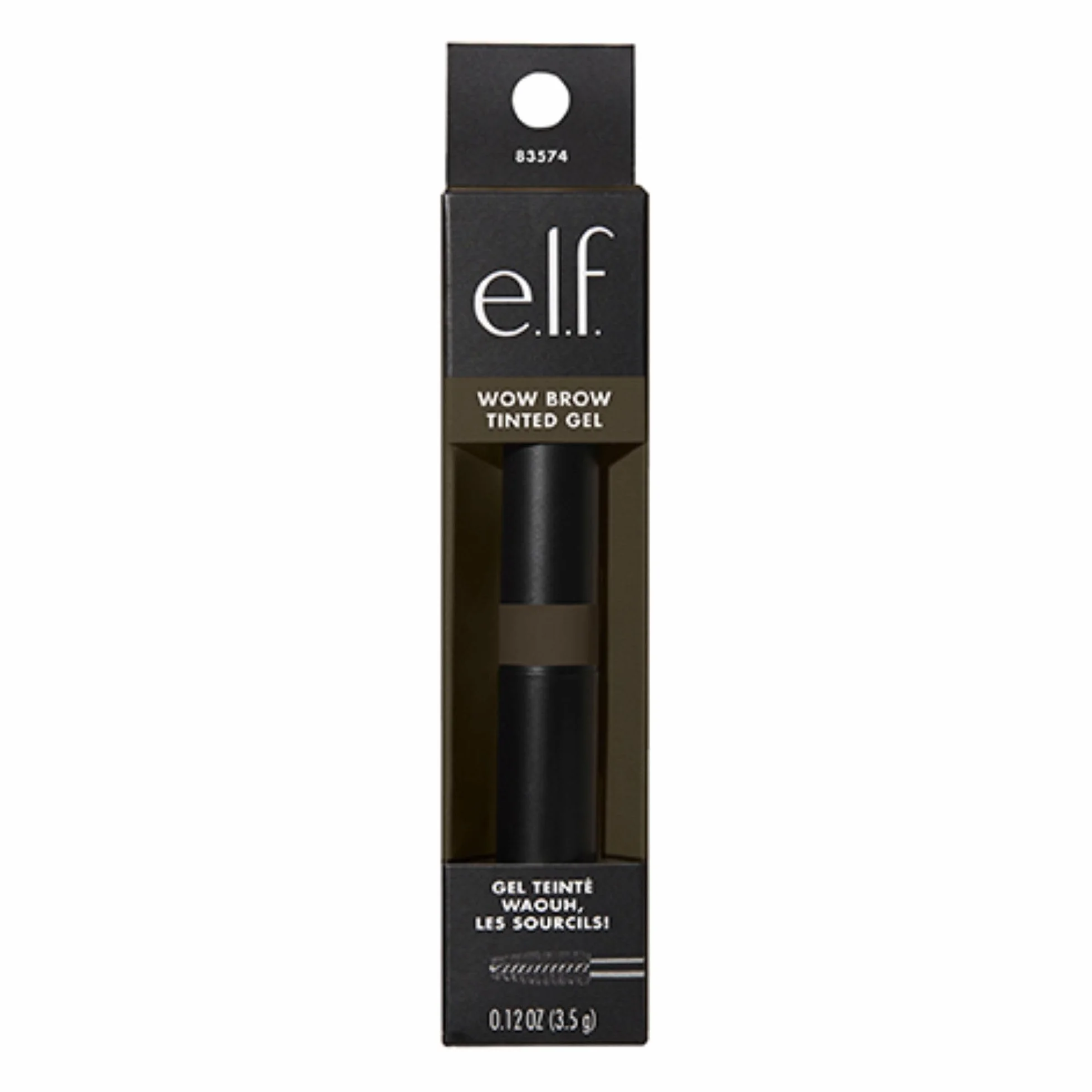 e.l.f. Wow Brow Gel, volumizzante, modulabile, ibrido cera-gel, crea sopracciglia piene e voluminose, fissa le sopracciglia, Deep Brown, infuso con fibre, 3,5 g