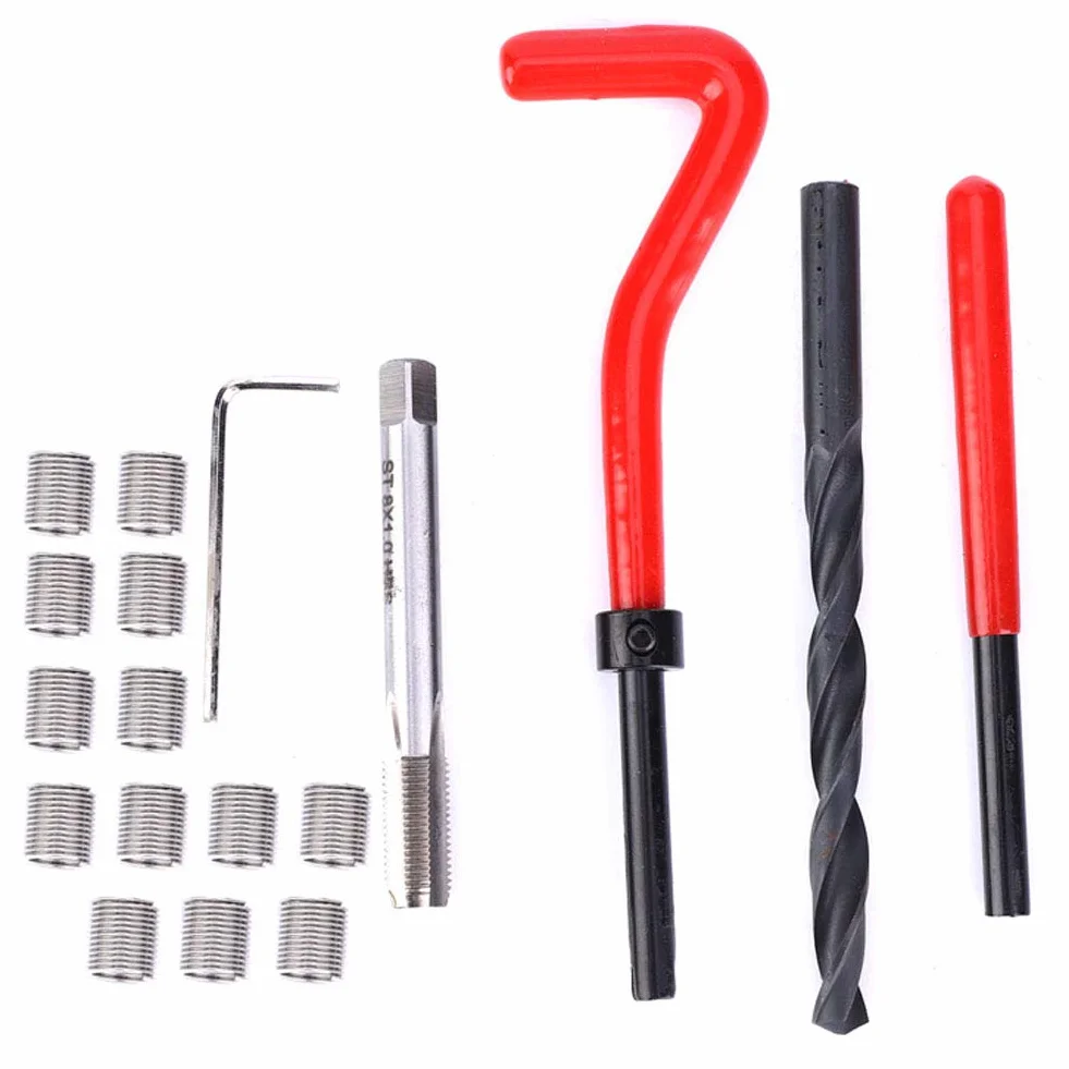 Kit Riparazione Filettatura M8x1 Acciaio Inossidabile 20 Pezzi Inserti Filettati