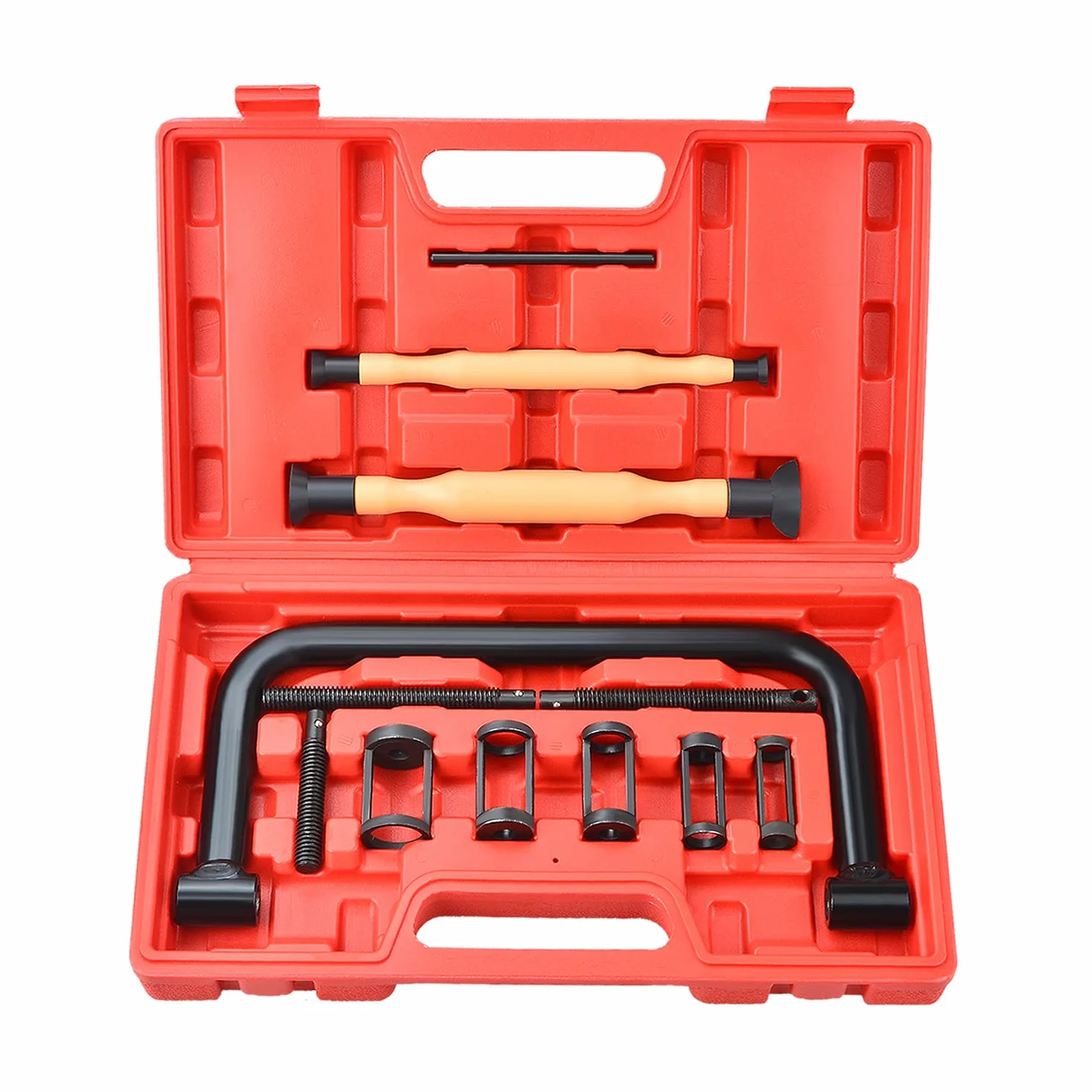 12 utensili per compressori per molle valvole con strumenti per lappatori per valvole, set di strumenti per compressione automatica con morsetto a C