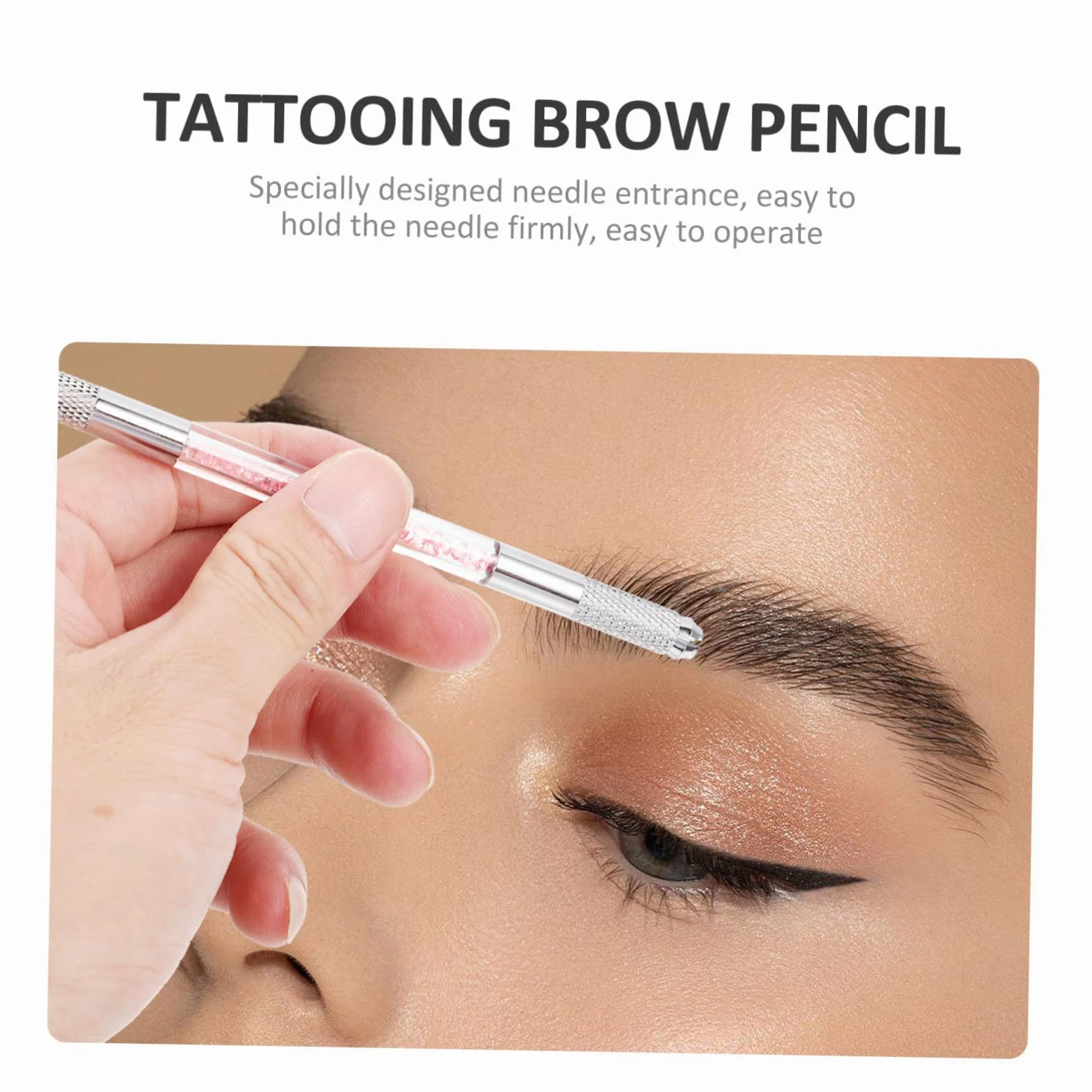 Penna Microblading Sopracciglia Doppia Punta Abs 10 Pezzi | Aspetto Elegante, Effetto Naturale, per Tatuaggio Sopracciglia, Adatta a Principianti ed Esperti
