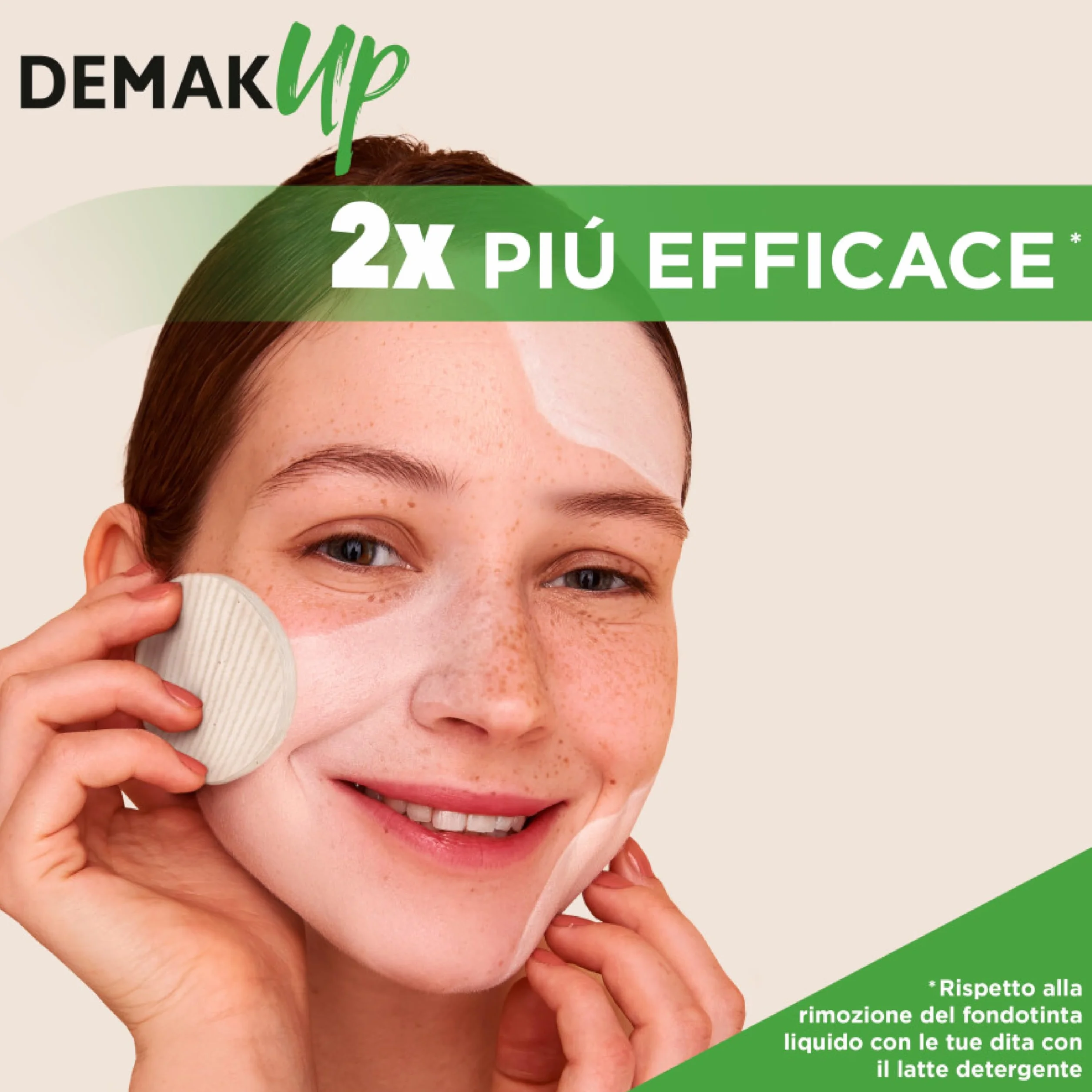 Demak'Up Cotton Bio dischetti struccanti, Confezione da 50 dischetti ovali, cotone non sbiancato