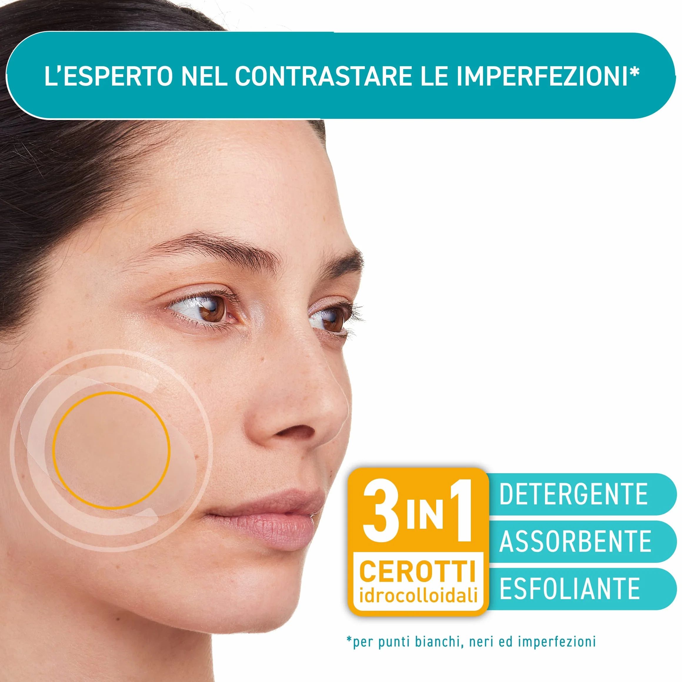 COMPEED Cerotti Stop-Brufoli Detergenti, Purificano, Esfoliano e Proteggono per imperfezioni, punti neri e piccoli brufoli, Ideali anche per l'uso notturno, 7 cerotti idrocolloidali