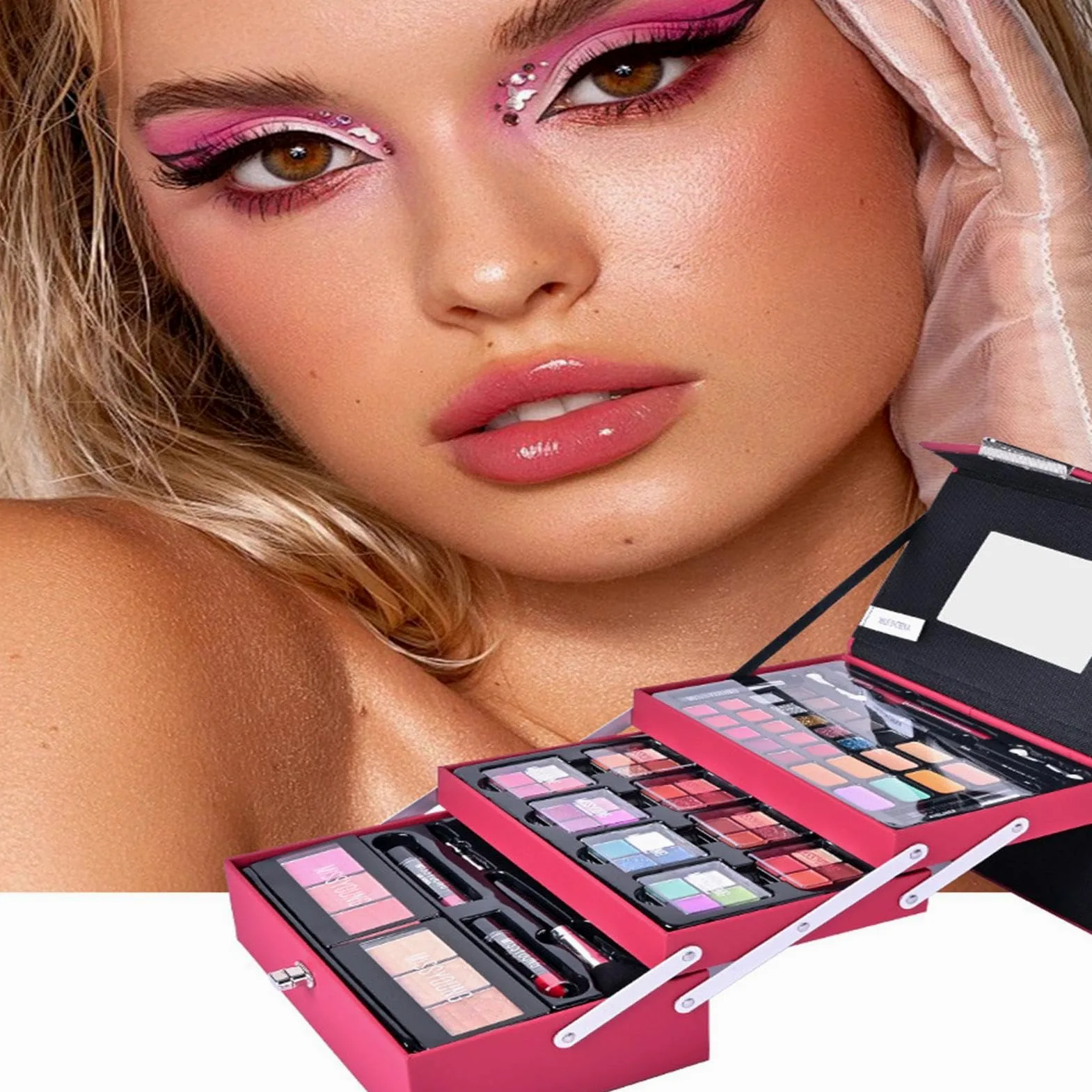 Kit trucco completo, set trucco per donna Kit completo | Kit per il trucco tutto in 1 | Set completo di cosmetici per donne e principianti, kit di trucco per startup