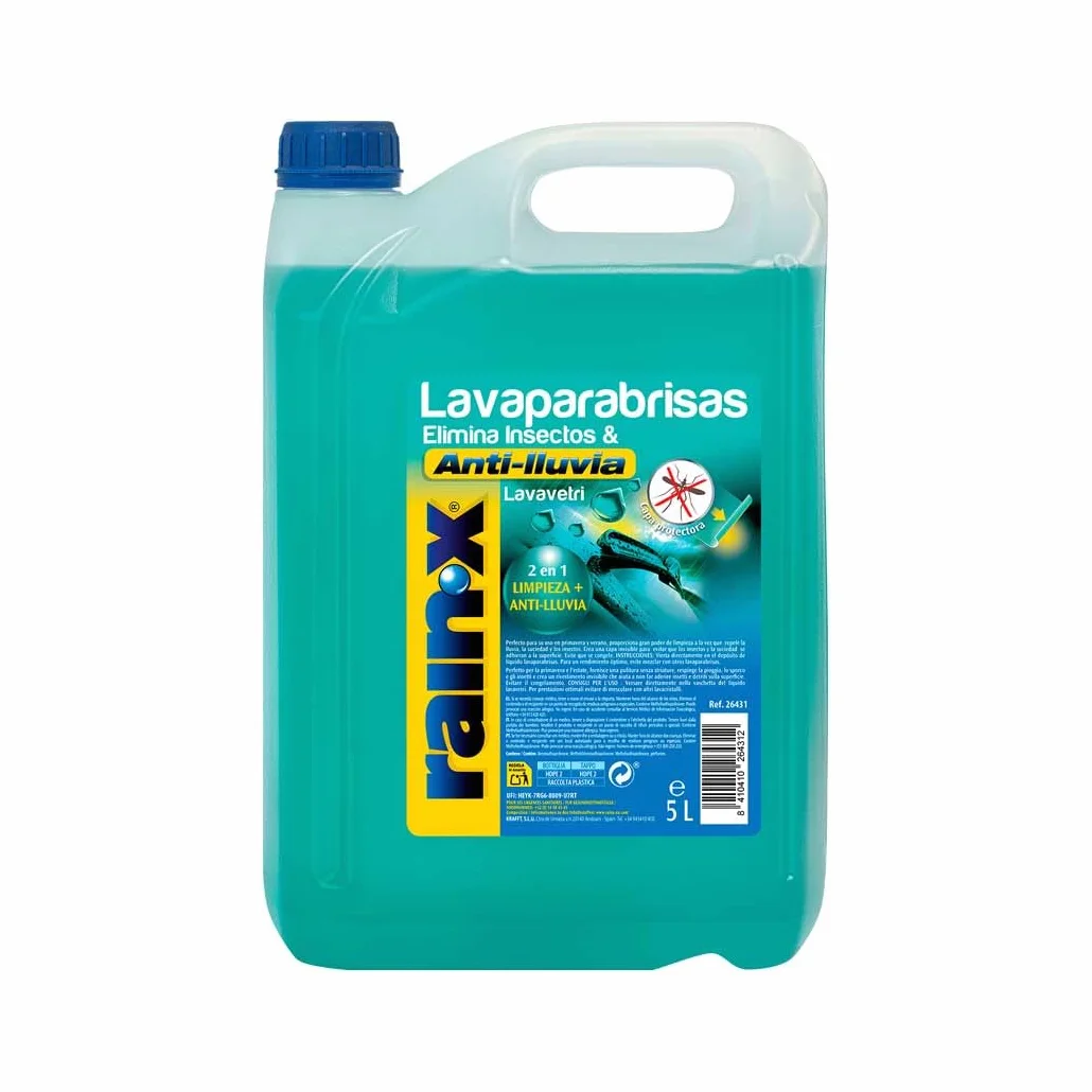 Rain-X Liquido Lavavetri Antipioggia Elimina Insetti 5L
