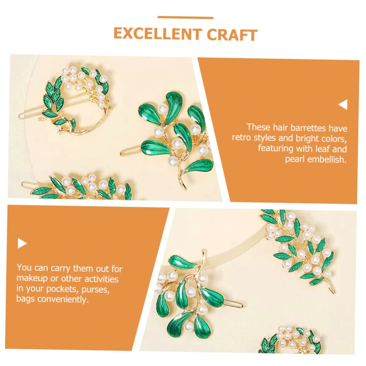 FRCOLOR 15pezzi Fermagli Per Lega Con Foglia e Perla Accessori Eleganti Per Ragazze e Donne Per Matrimonio e Occasioni Speciali