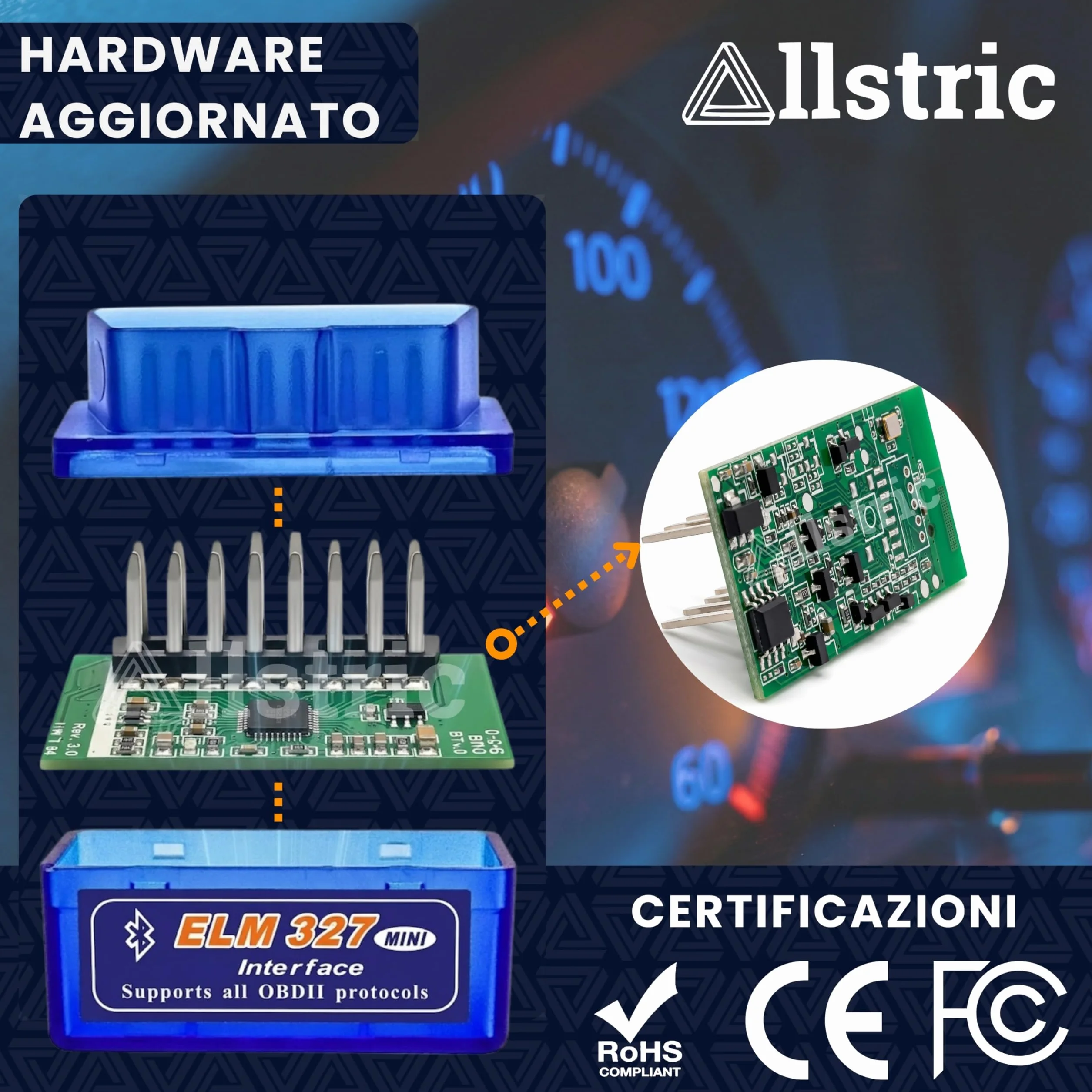 ELM327 OBD2 Bluetooth Diagnostica Auto Scanner per Veicoli dal 1996