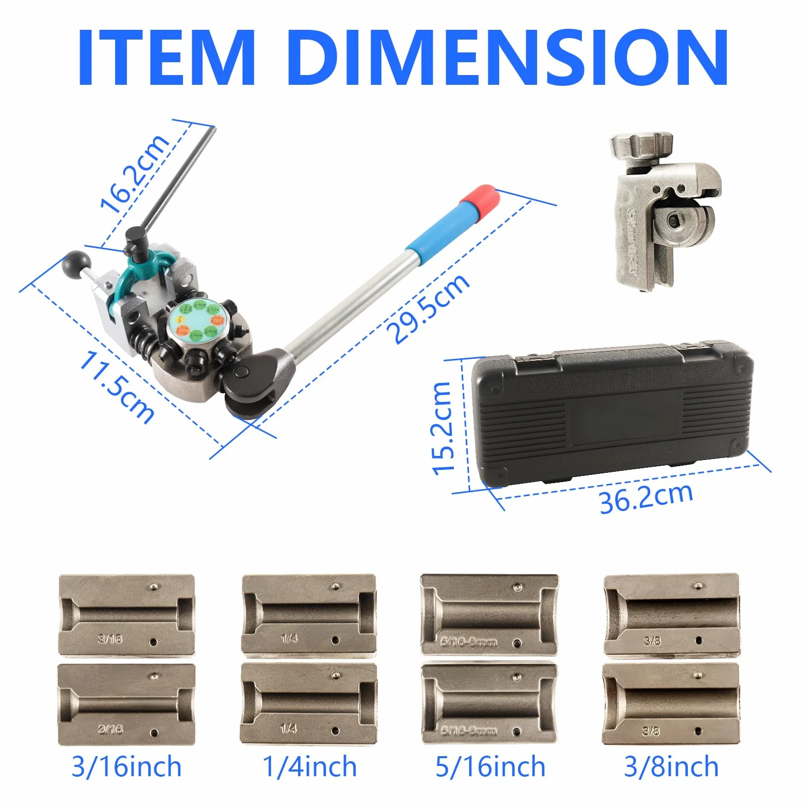 Kit Svasatura Tubi Freno Professionale, Utensile per Svasare 3/16"-4,75 mm, 45° Singole Doppie e a Bolle