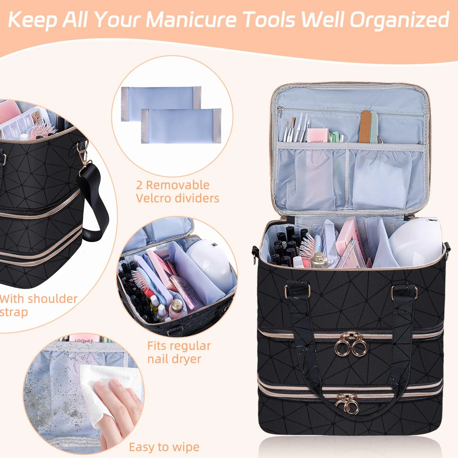 Organizer per smalto nero, 84 pezzi