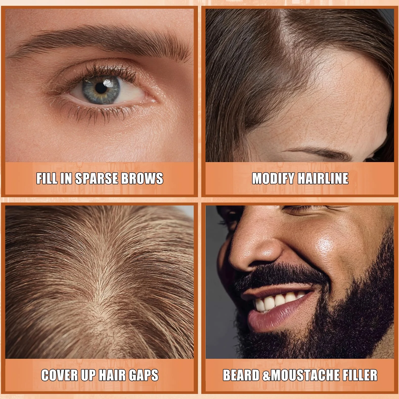 W3W 4D matita sopracciglia make up, penna sopracciglia effetto pelo,matita sopracciglia microblading,waterproof eyebrow pencil,4D Quadrato angolato + Ultra-Fine,02 Medium Brown(Marrone medio)