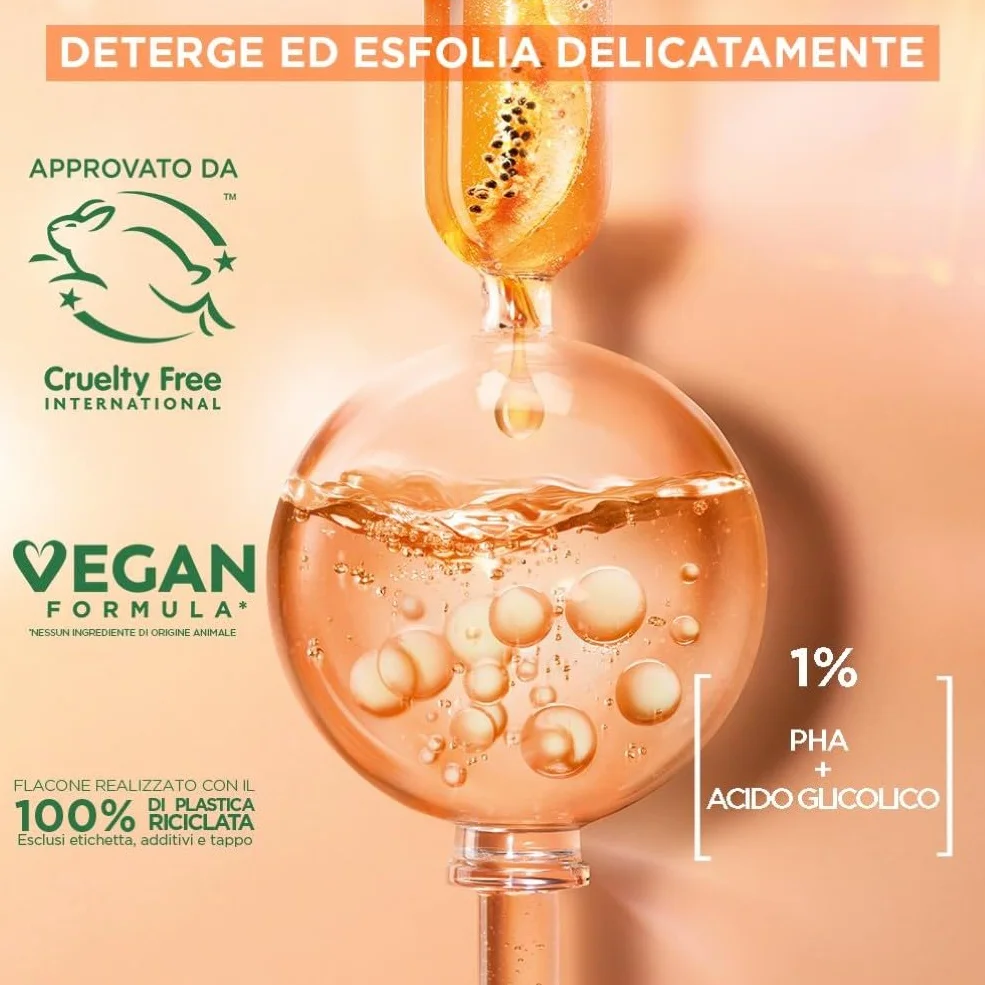 Garnier SkinActive Acqua Micellare Tutto-in-1, Peeling Delicato, Esfoliante, Per Tutti i Tipi di Pelle, Senza Risciacquo, Formula Vegana e Ipoallergenica, 400 ml
