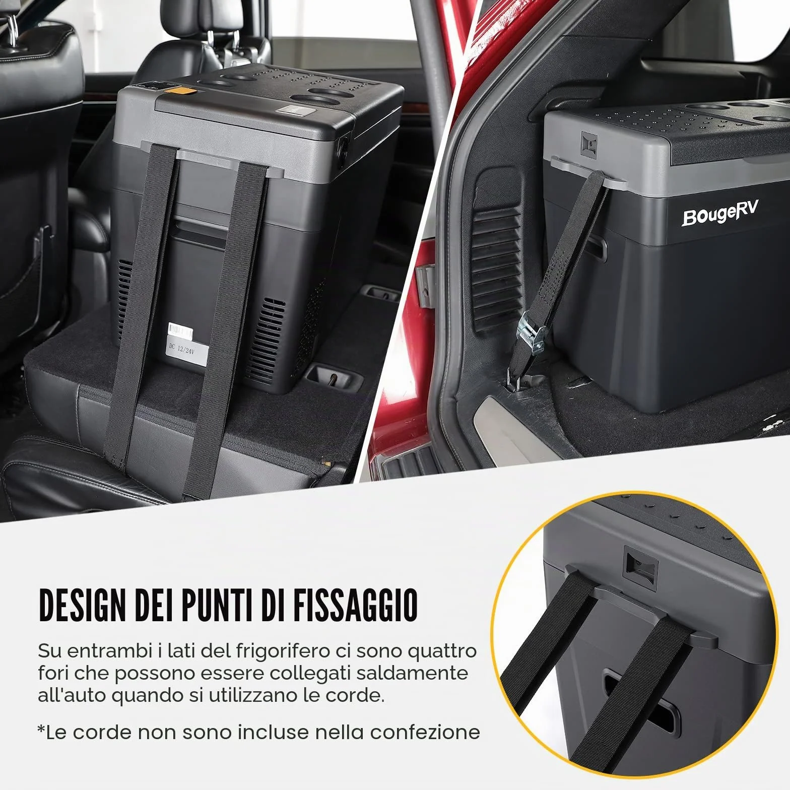 BougeRV CRPRO Frigo Portatile 29 litri -22°C 10°C 12/24V CC 110-240V CA Compressore 12V Campeggio Nero