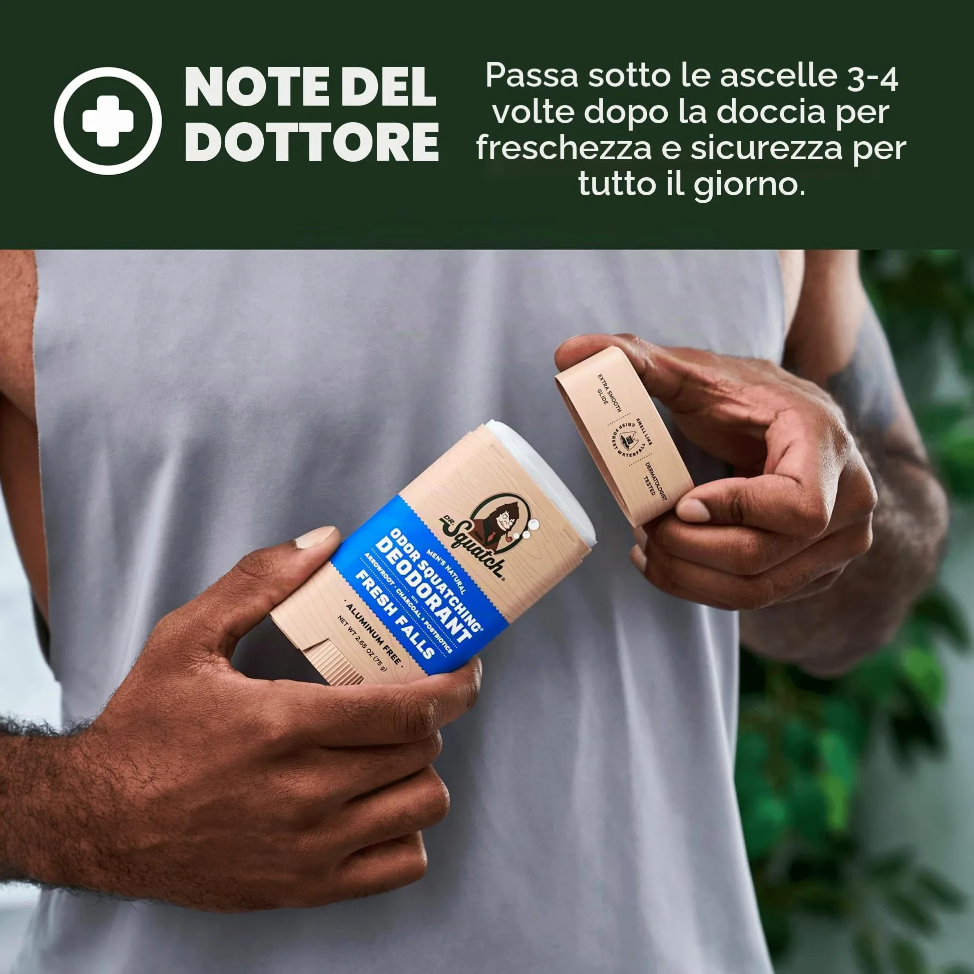 Dr. Squatch Deodorante naturale per uomo - per uomo antiodore senza alluminio - Birchwood Breeze, Cool Fresh Aloe, Fresh Falls, Wood Barrel Bourbon (confezione da 4)