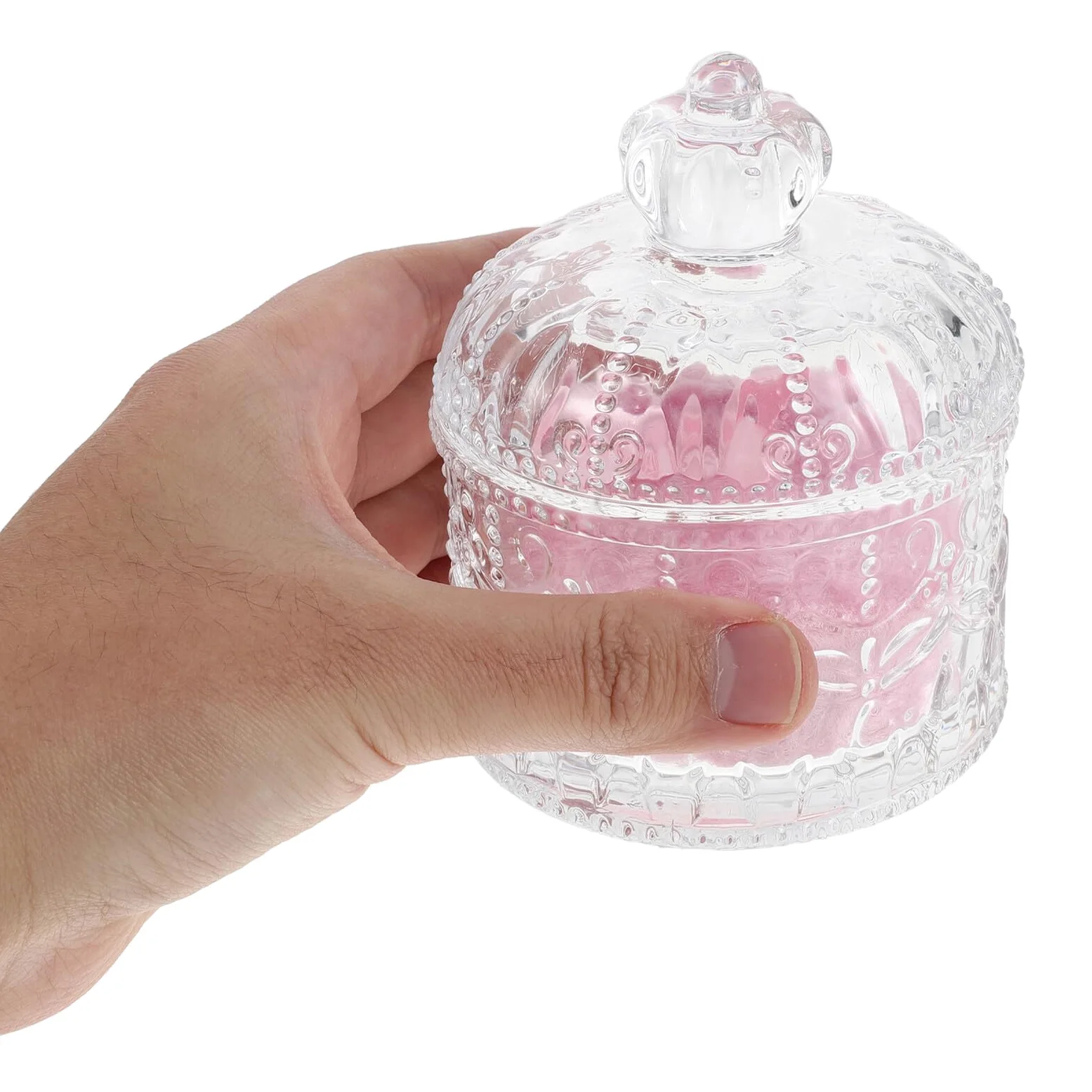 Homoyoyo Set 1 Spugna per Cipria Rosa Barattolo in Vetro e Materiale ad Alta Densità per Cipria in Polvere e Compatta, Applicatore Versatile per Viso, per Viaggio e Sostituzione