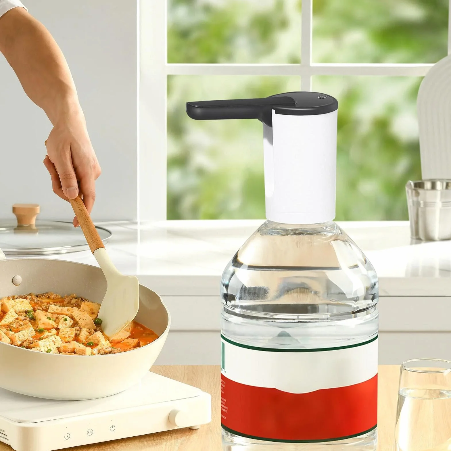 Pompa erogatore d'acqua | Pompa dispenser per brocca per bottiglie d'acqua | Gadget da cucina portatili, accessori da campeggio per fontanella, facile da usare