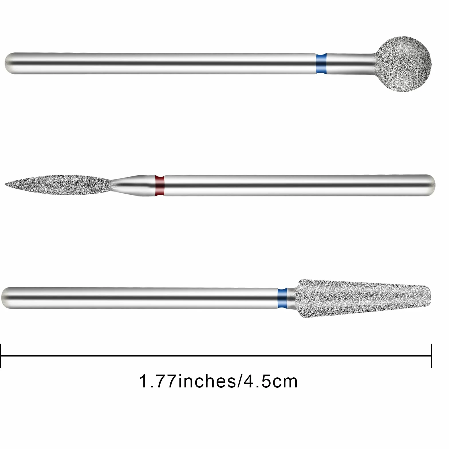 YuxianLB 3 Punte Diamantate per Cuticole a Forma di Sfera Tagliaunghie Bit Fiamma Kit Preparazione Unghie Manicure Salone