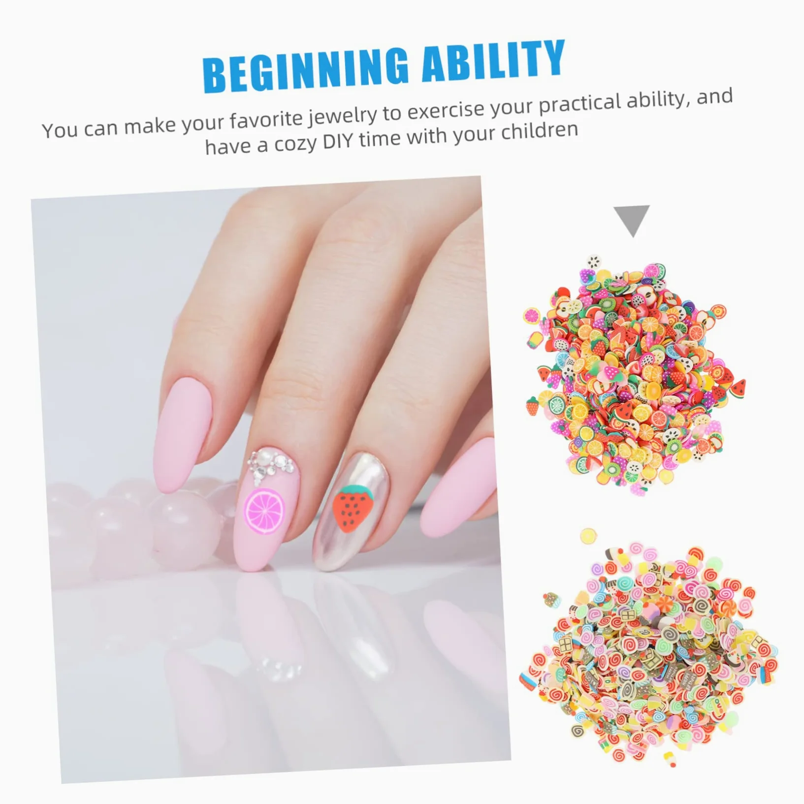 5 Set Ciondoli Per Unghie Frutta E Torta Decorazioni Per Nail Art Polimerica Accessori Creativi Misto Per Unghie E Gioielli 4000 Pezzi*5