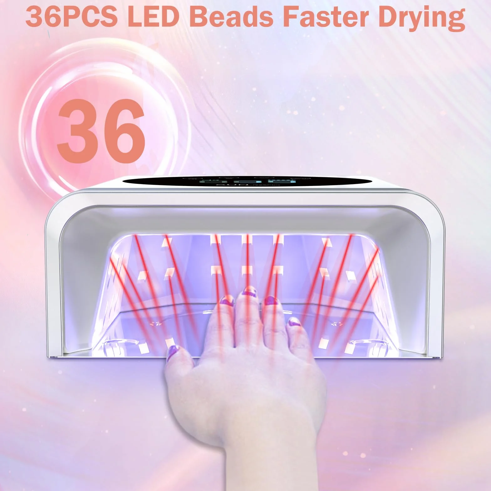 NAILGIRLS Lampade UV Per Unghie, Lampada LED UV per Unghie Ricaricabile 150 W,Portatile Lampada per Unghie Senza Fili Fornetto Unghie 4 Timer Sensore Automatico, Asciuga Unghie per Manicure Pedicure