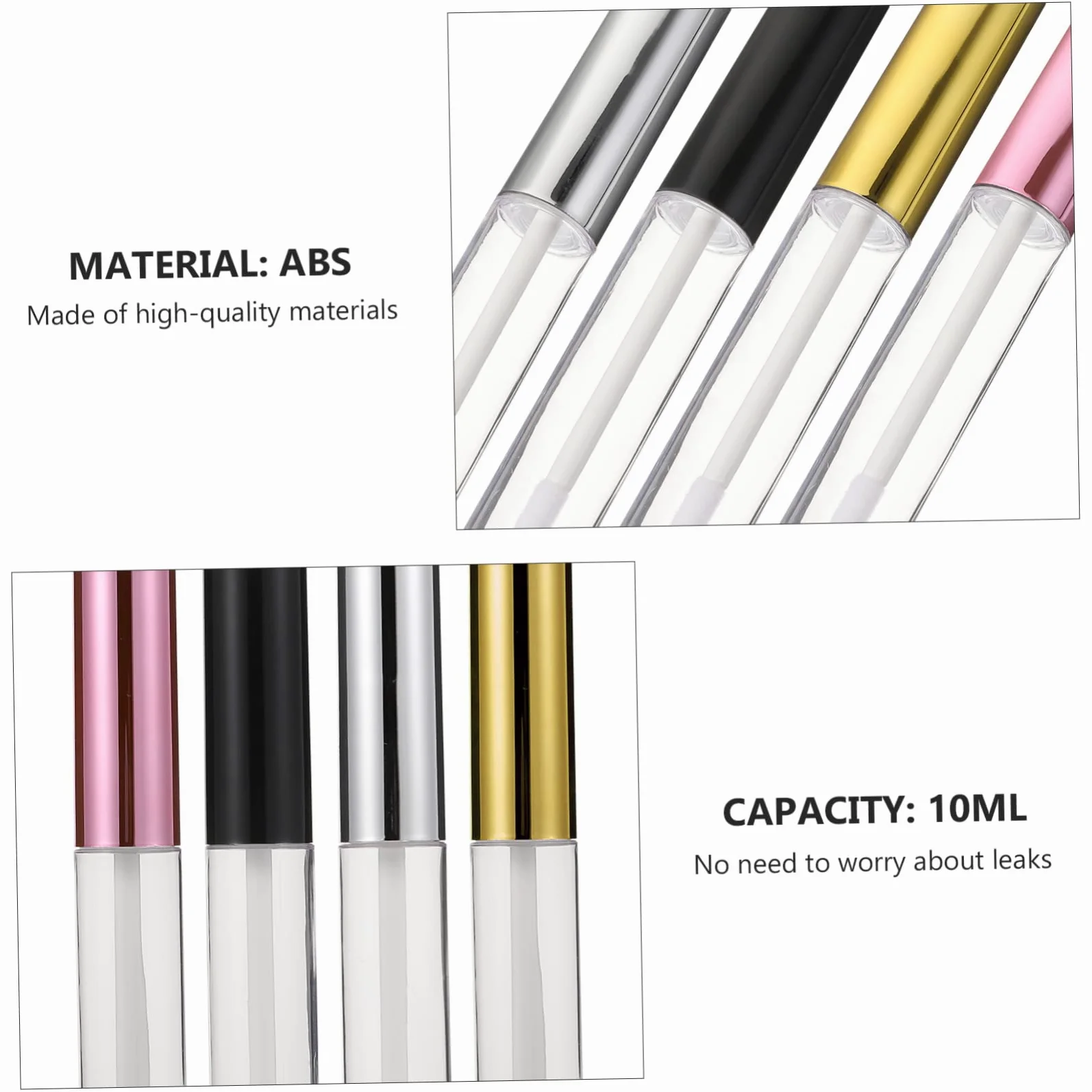 Tubetti per Gloss Labbra 10ml in Abs, Confezione da 40 Pezzi | Ricaricabili con Testina a Pennello, Formato Portatile, per Balsamo e Fai da Te Cosmetico