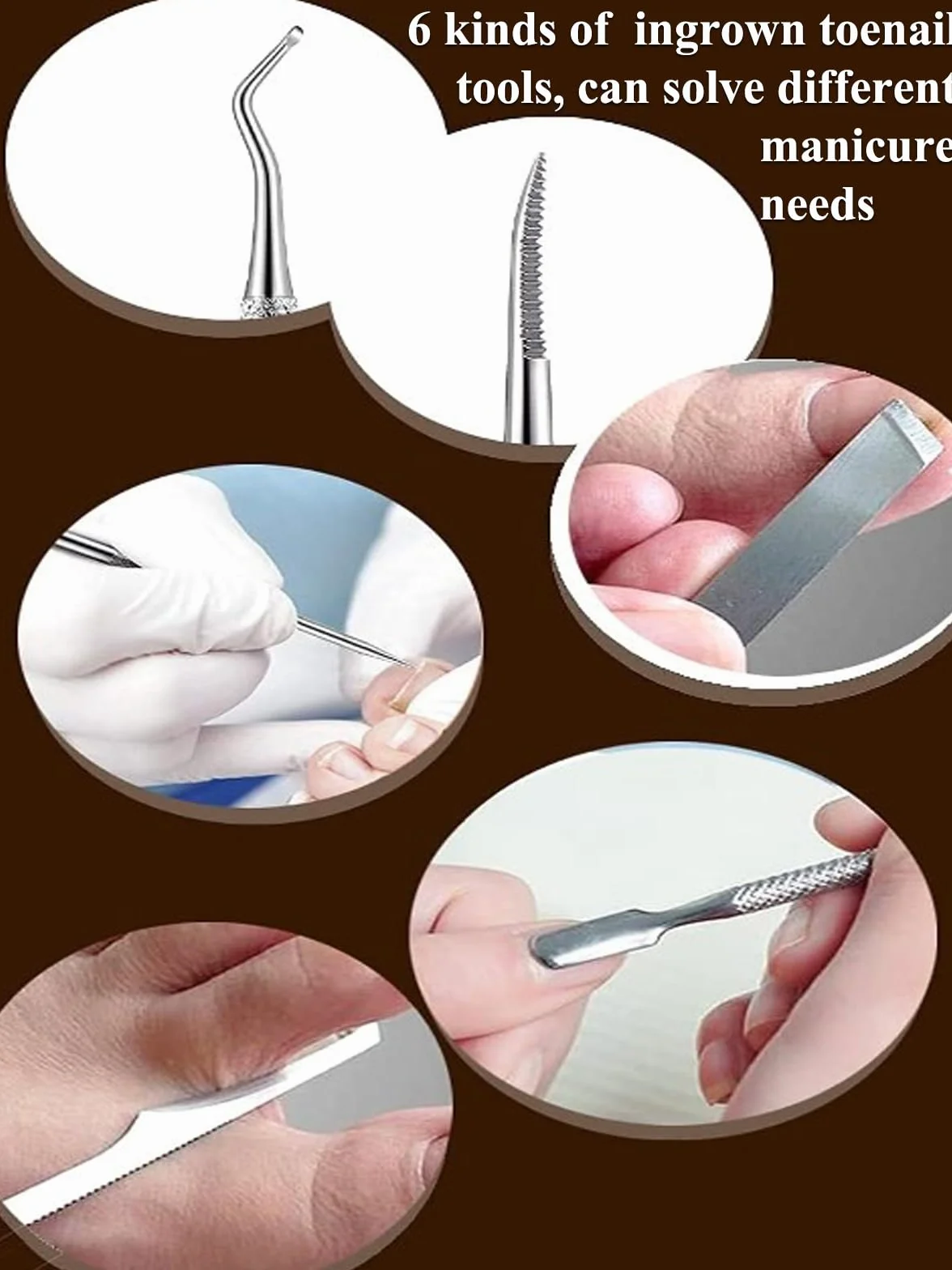 Zestaw do pedicure ze stali nierdzewnej - narzędzia do wrastających paznokci