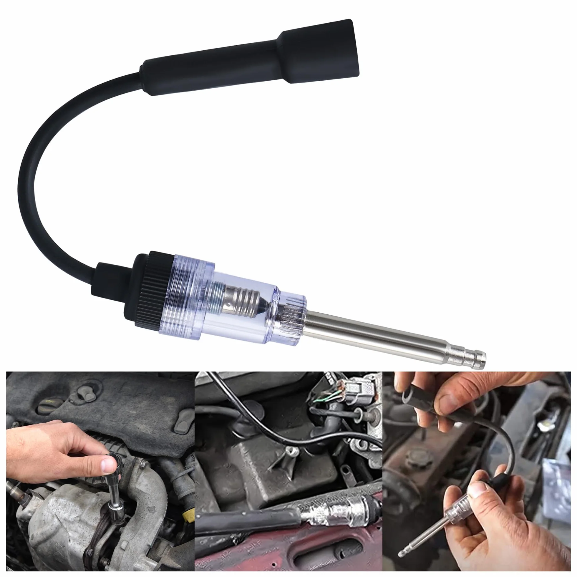 Tester per scintille di accensione universale in acciaio inox, rilevatore diagnostico armatura, per candele auto