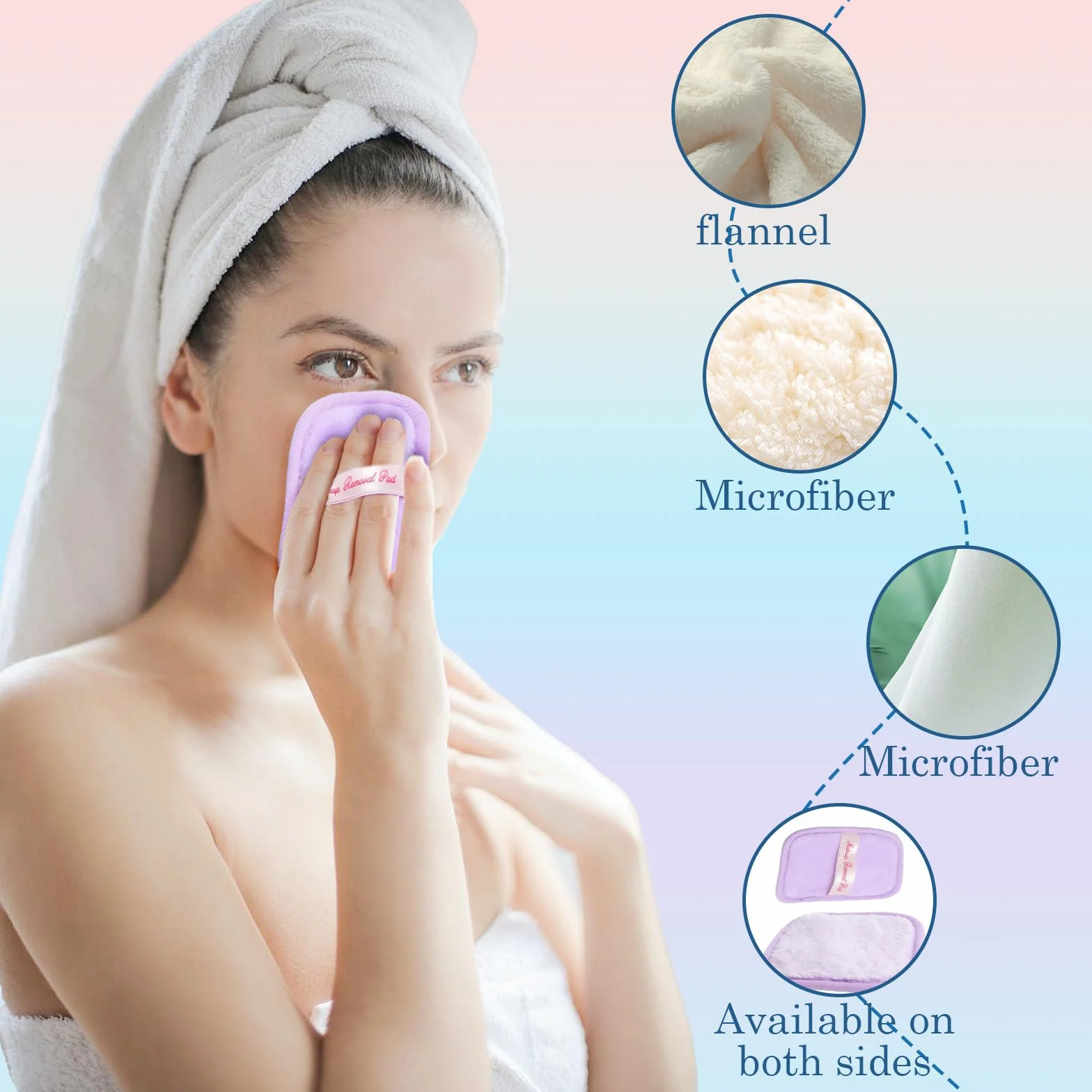 7 Pads Dischetti Struccanti Riutilizzabili, Salviette Struccanti per Viso con custodia, Spugnette Morbide, detergenti, senza nanoparticelle, per viso, occhi, labbra
