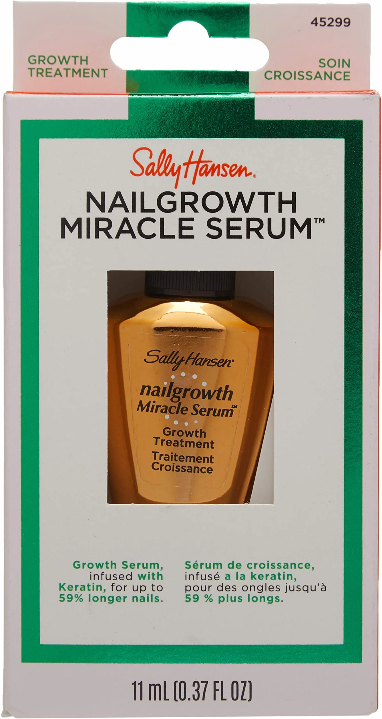 Sally Hansen - Trattamento Nail Growth Miracle per Unghie e Cuticole - Siero Arricchito con Biotina - 13,3 ml