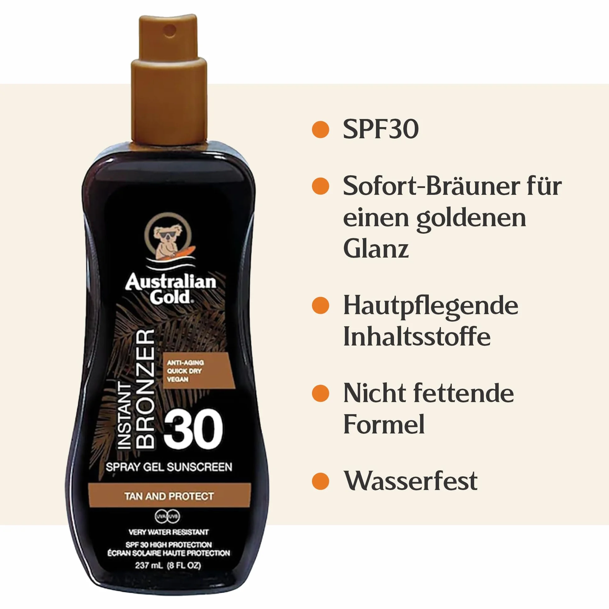 Australian Gold SPF 30 Spray Gel Bronzer