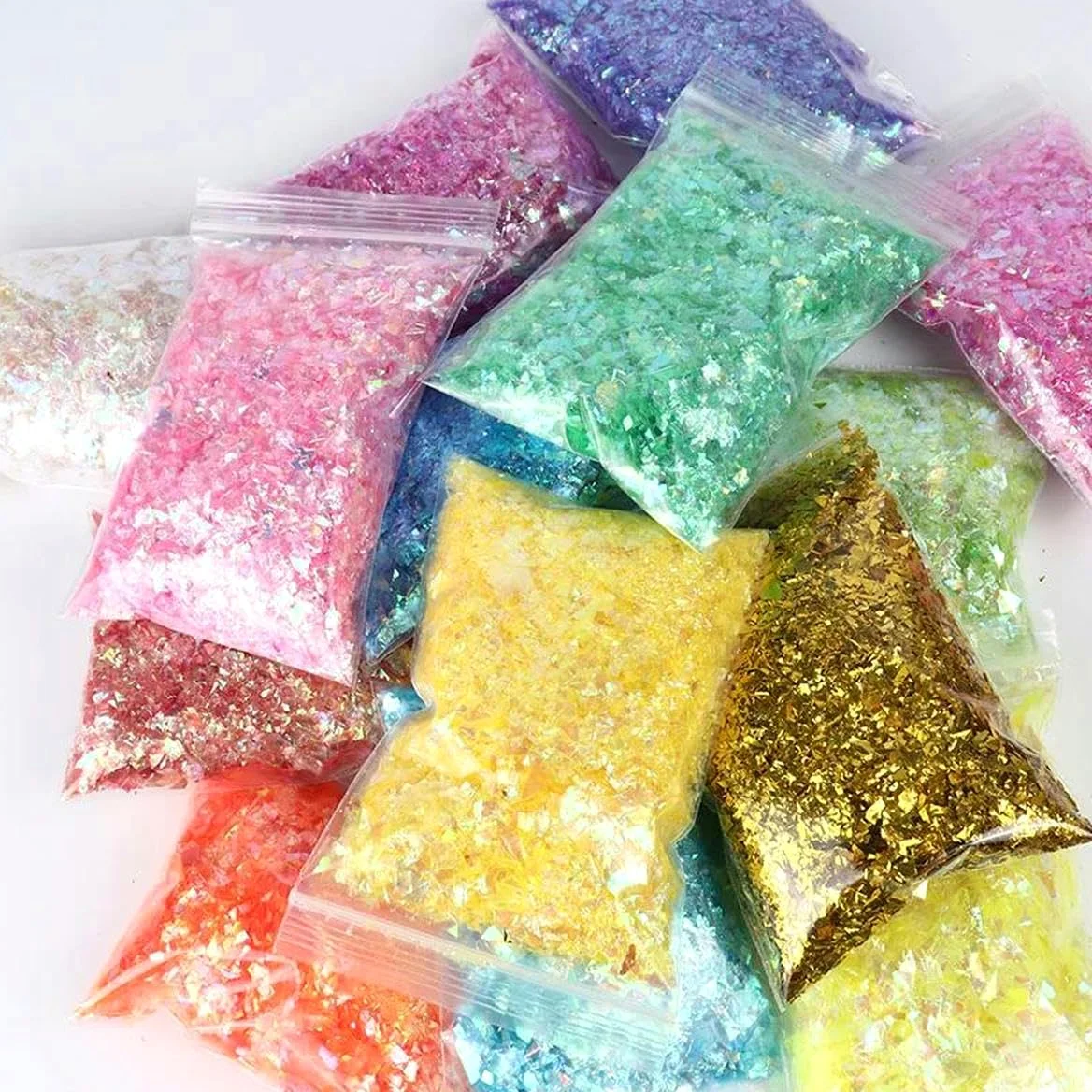 500g olografico misto carta conchiglia grosso glitter per unghie paillettes fiocchi scintillanti fette manicure corpo occhi viso glitter-azzurro-500g